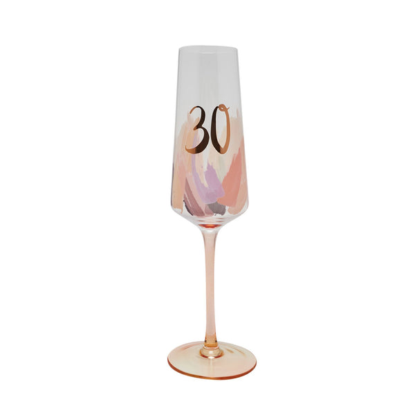 Luxe Brushstroke Birthday Flute 30