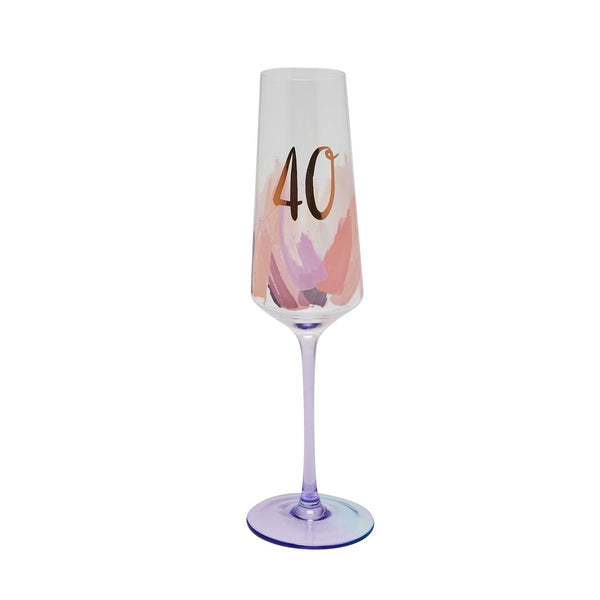 Luxe Brushstroke Birthday Flute 40