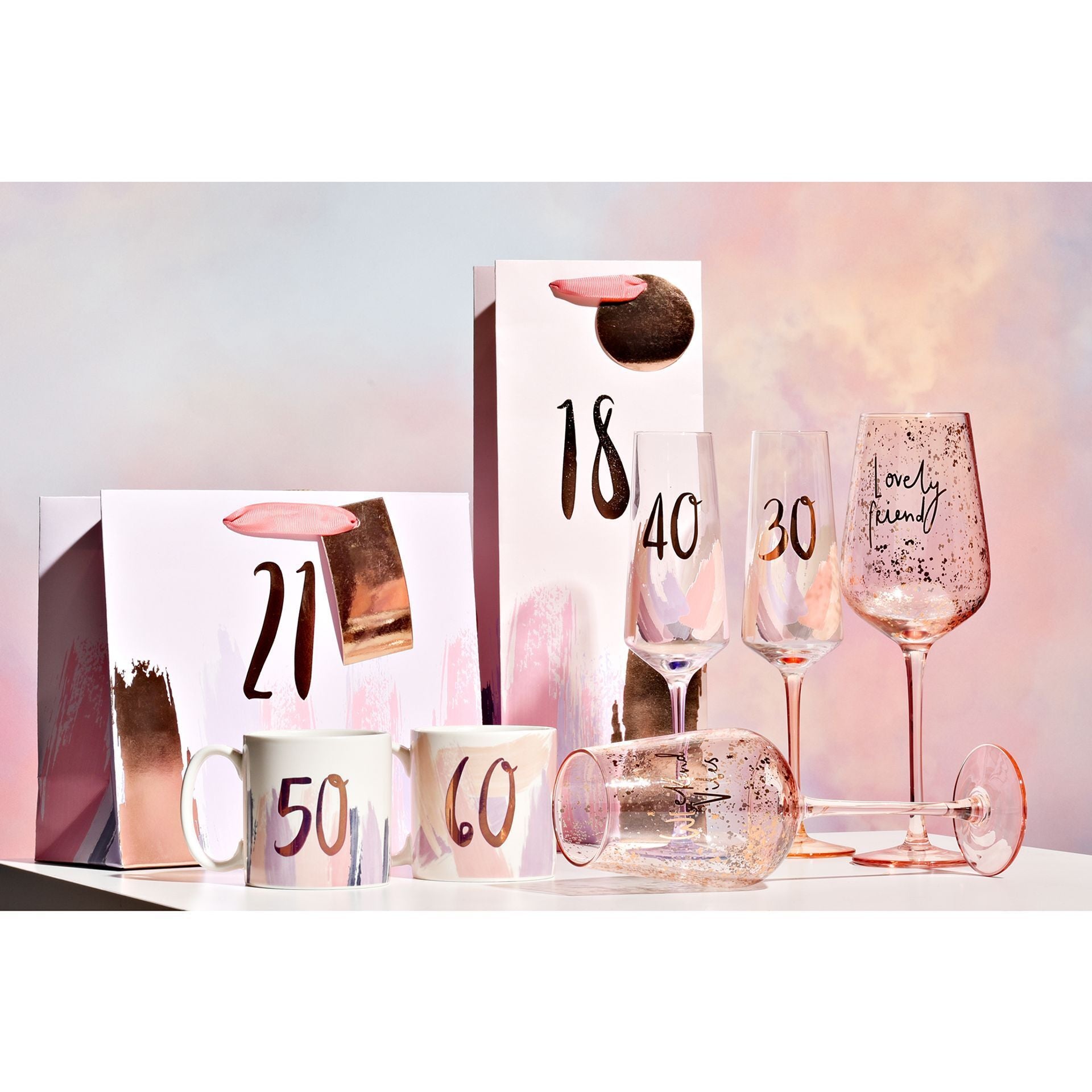 Luxe Brushstroke Birthday Flute Reach For The Stars