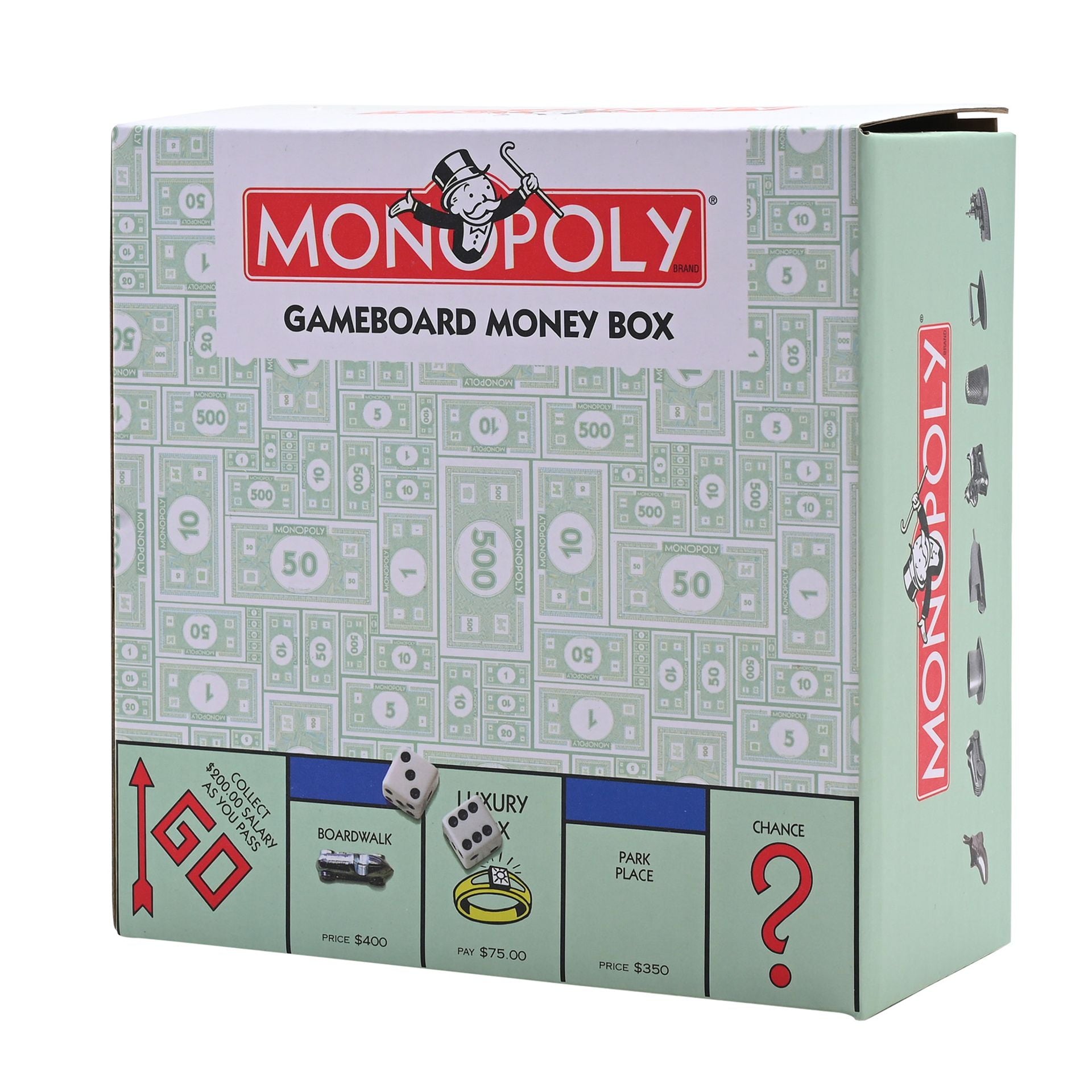 Monopoly Wood and Glass Gameboard Money Box