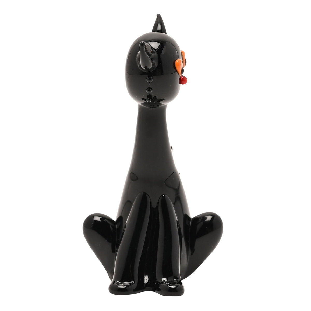 Objets D'art Miniature Glass Figurine - Black Cat