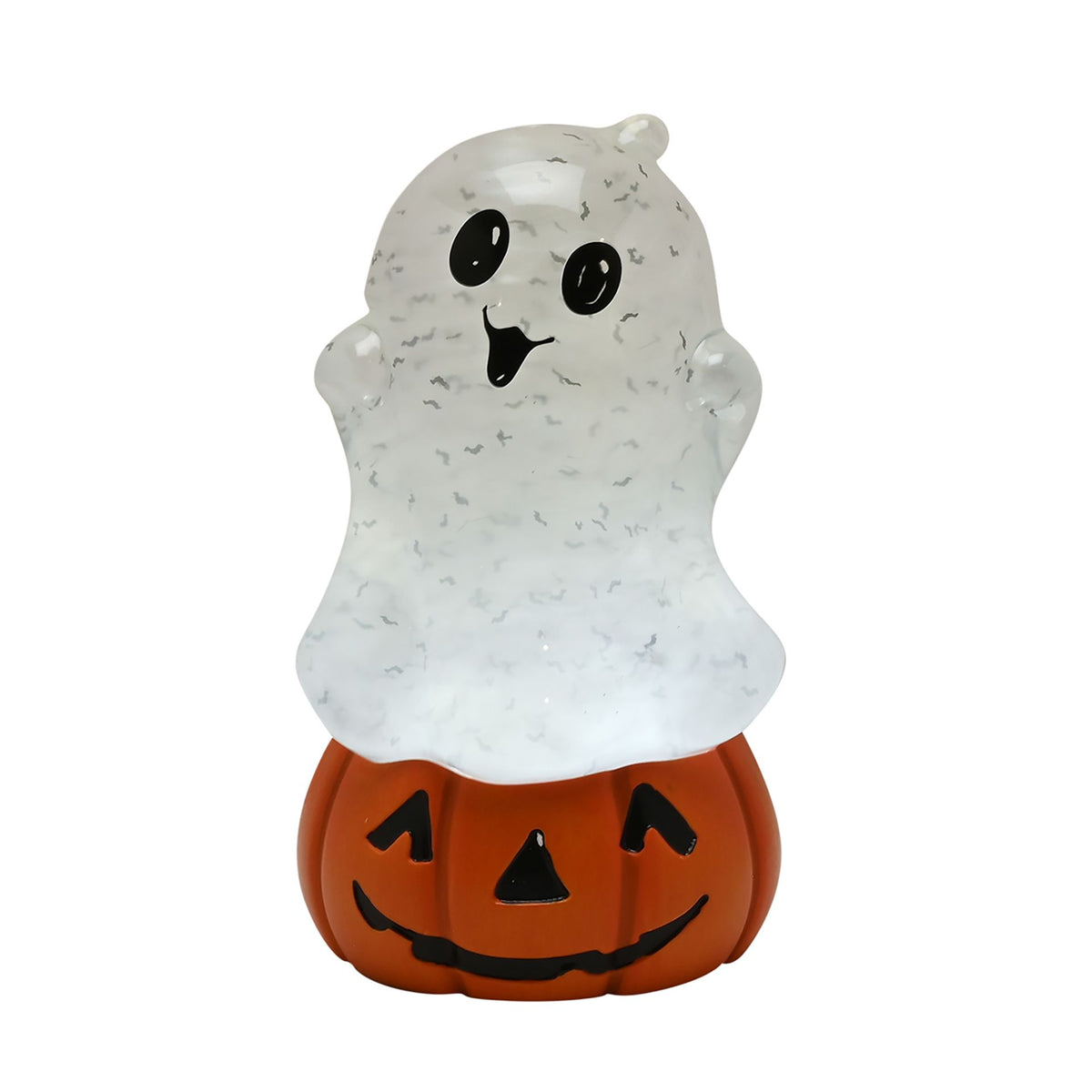 LED Pumpkin Light Up Swirling Glitter With Music 22cm