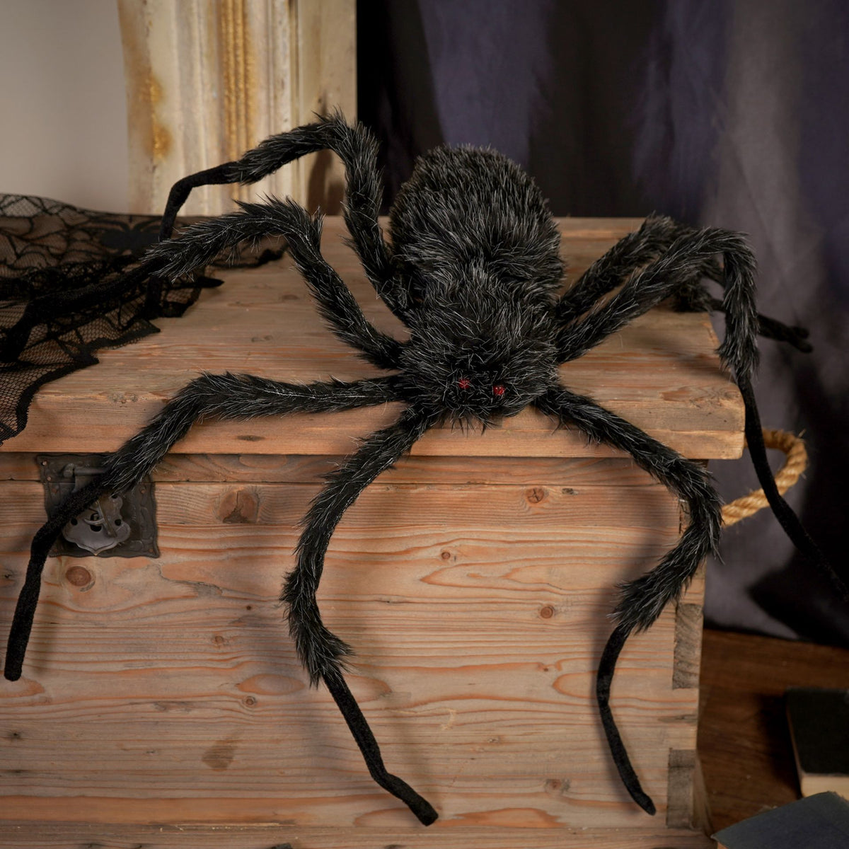 Giant Black Touch Spider Decoration