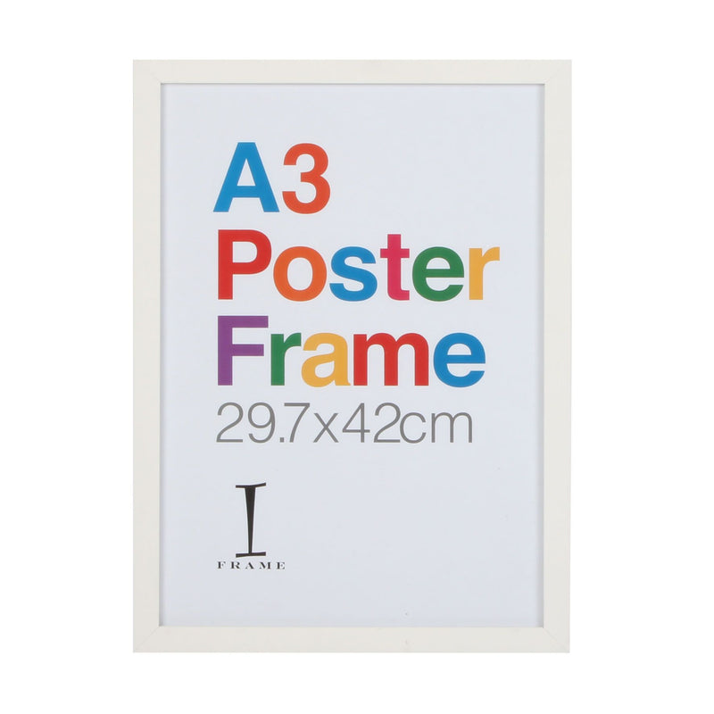 iFrame Wooden White Poster Frame A3