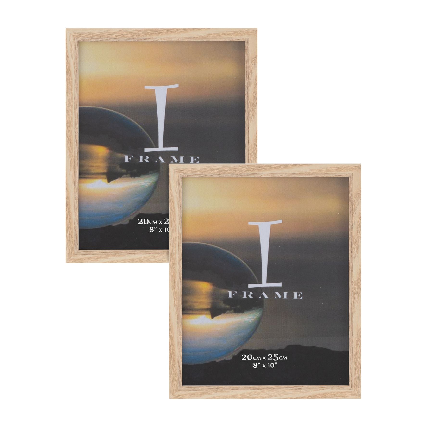 iFrame Set of 2 Photo Frames Oak 8" x 10"