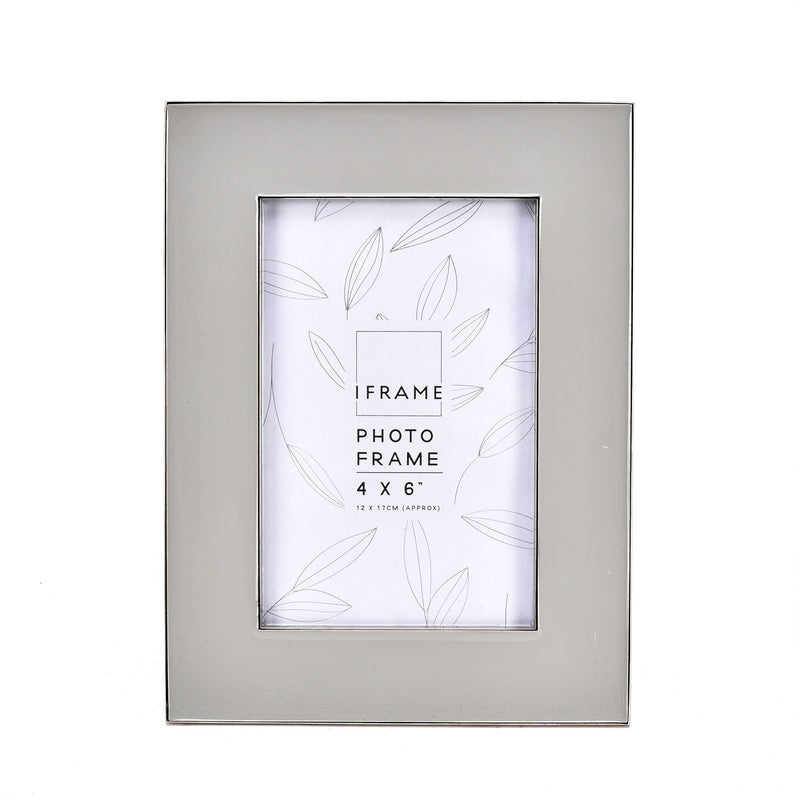 iFrame Grey Epoxy with Silver Edge Photo Frame 4" x 6"