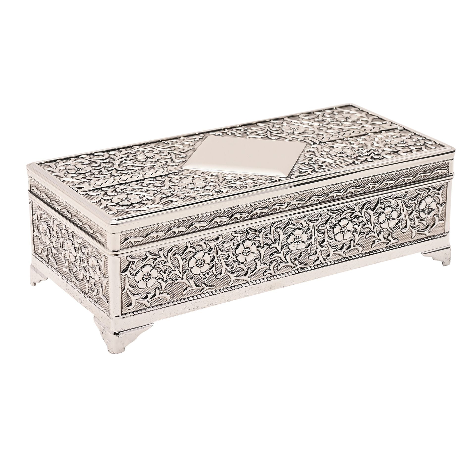 Sophia  G/Boxed & Pouch S/P Trinket Box Ant Fin Oblong/Feet