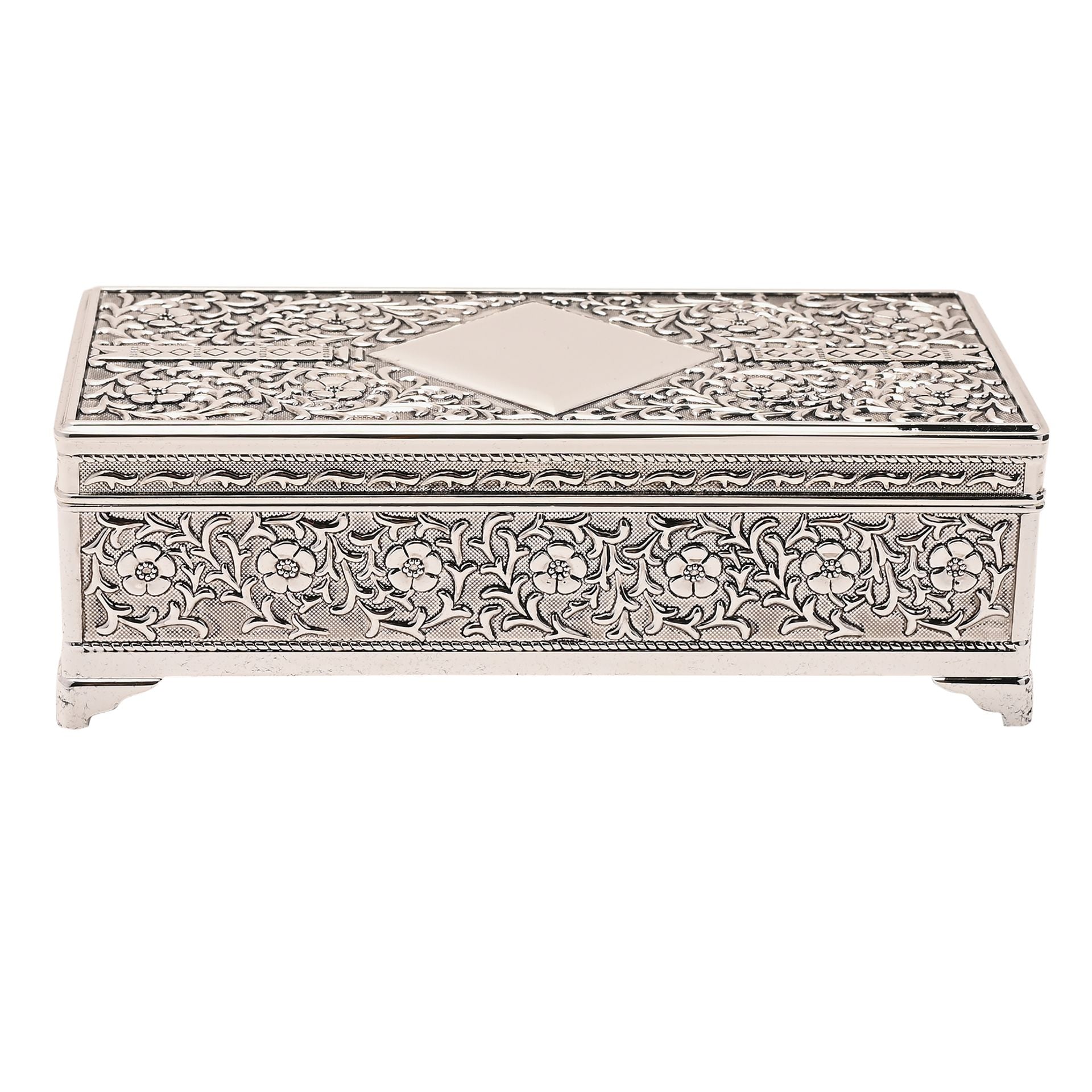 Sophia  G/Boxed & Pouch S/P Trinket Box Ant Fin Oblong/Feet