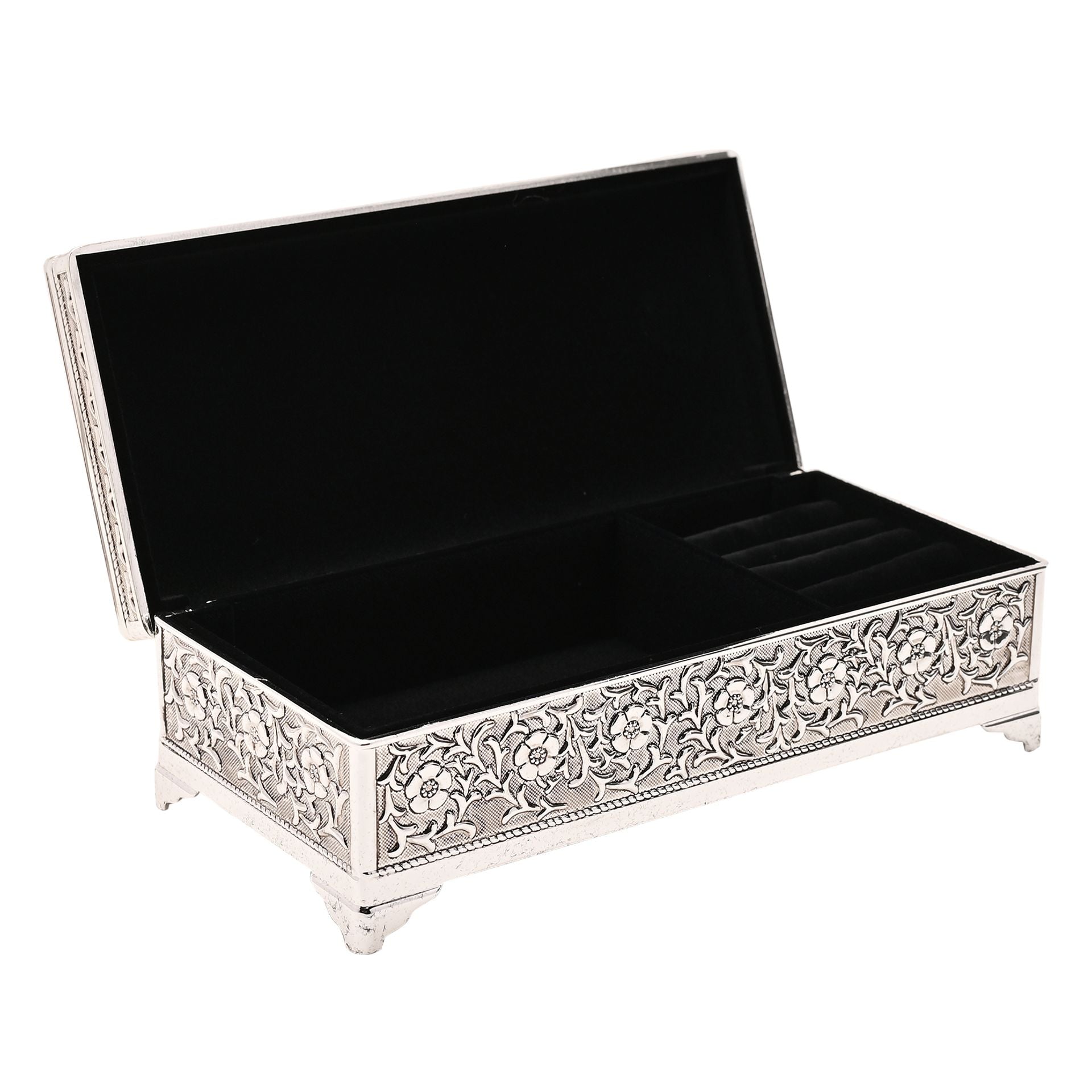 Sophia  G/Boxed & Pouch S/P Trinket Box Ant Fin Oblong/Feet