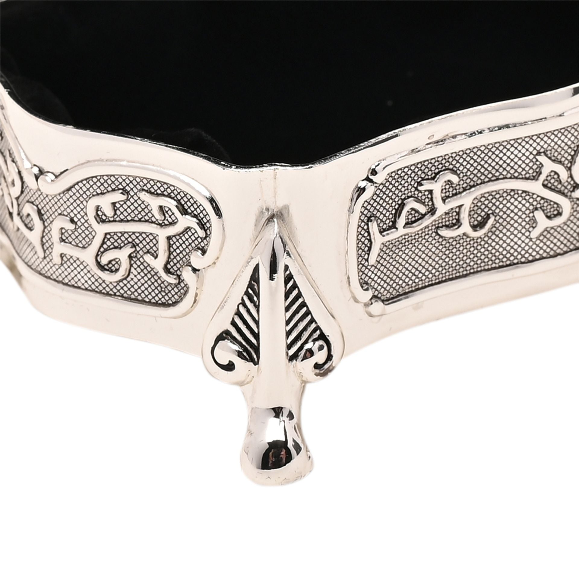 Sophia  G/Boxed S/P Trinket Oblong/Wavy with feet