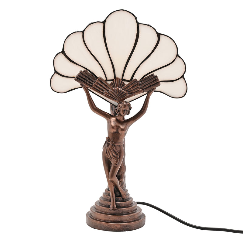 Juliana Art Nouveau Bronze Figurine Flower Lamp