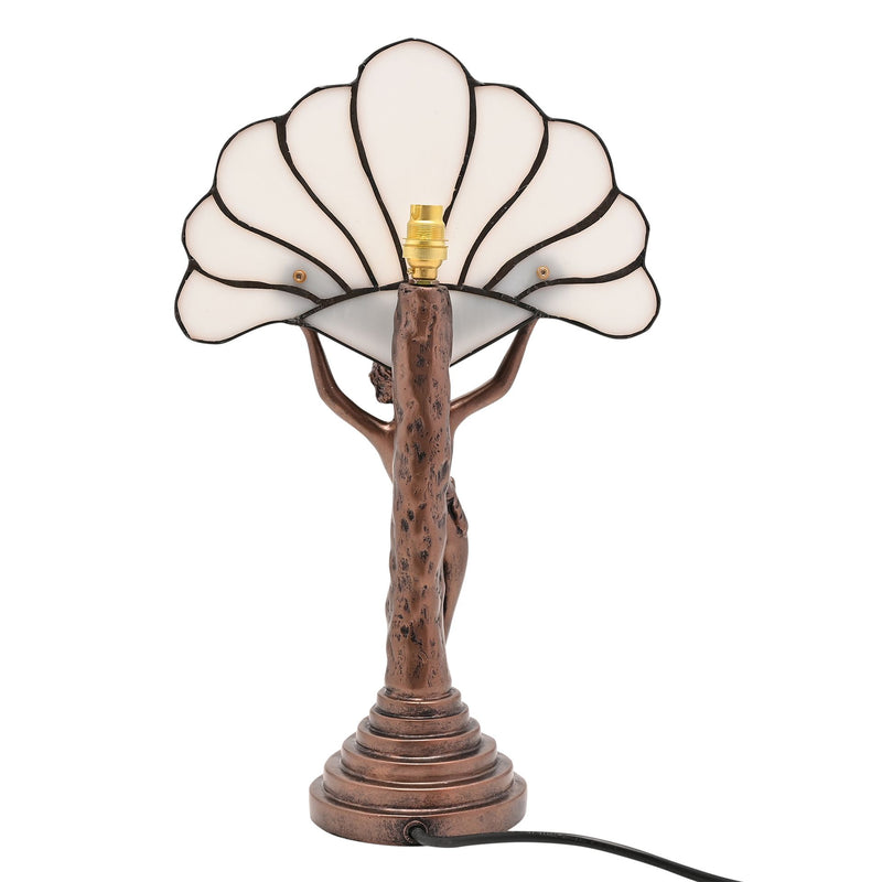 Juliana Art Nouveau Bronze Figurine Flower Lamp