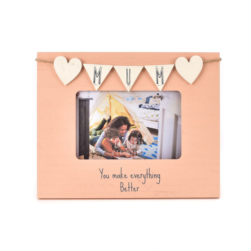 Love Life 6" x 4" Frame with Bunting - Mum