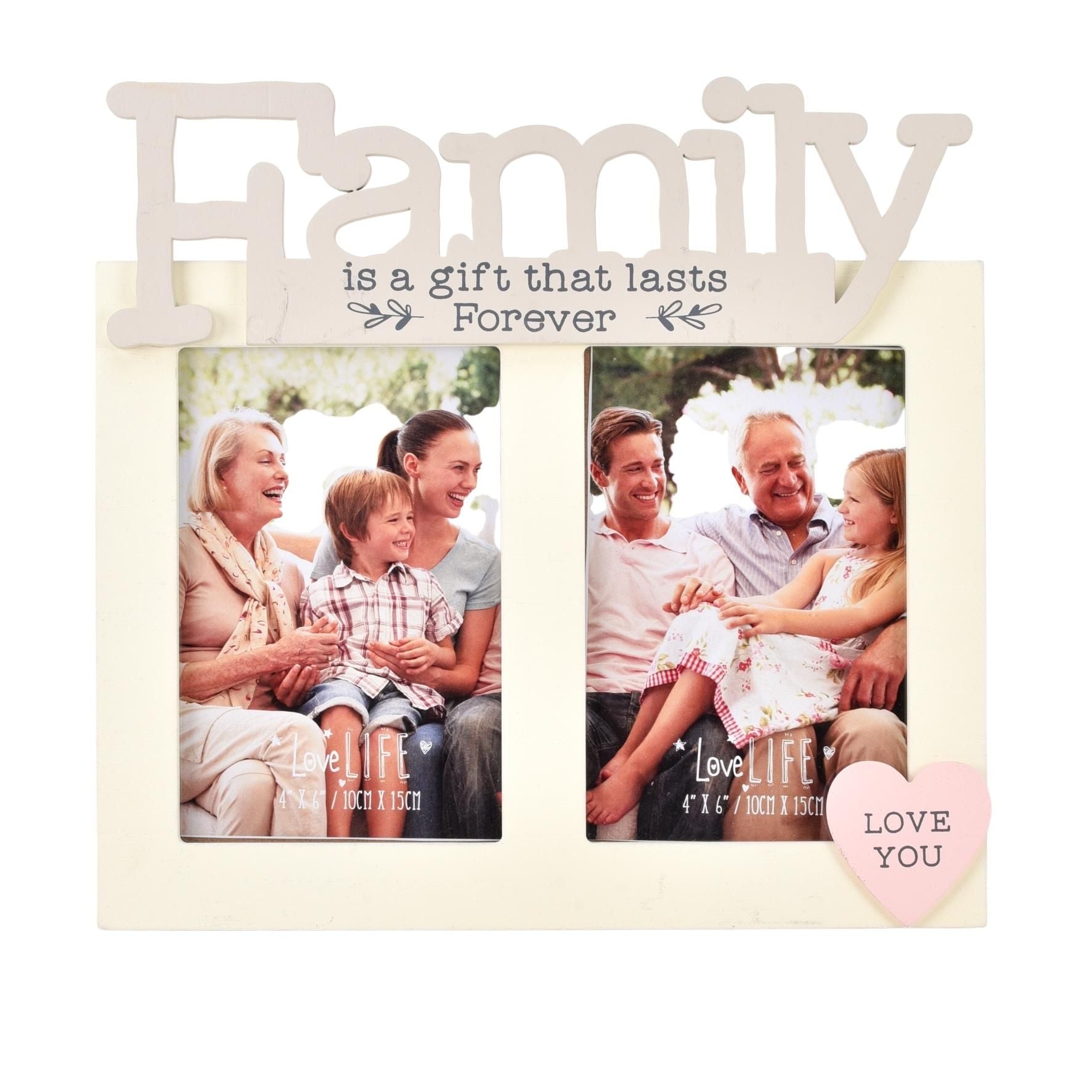 Love Life Double 4" x 6" Frame - Family