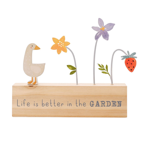 Love Life Metal Goose Plaque - Garden