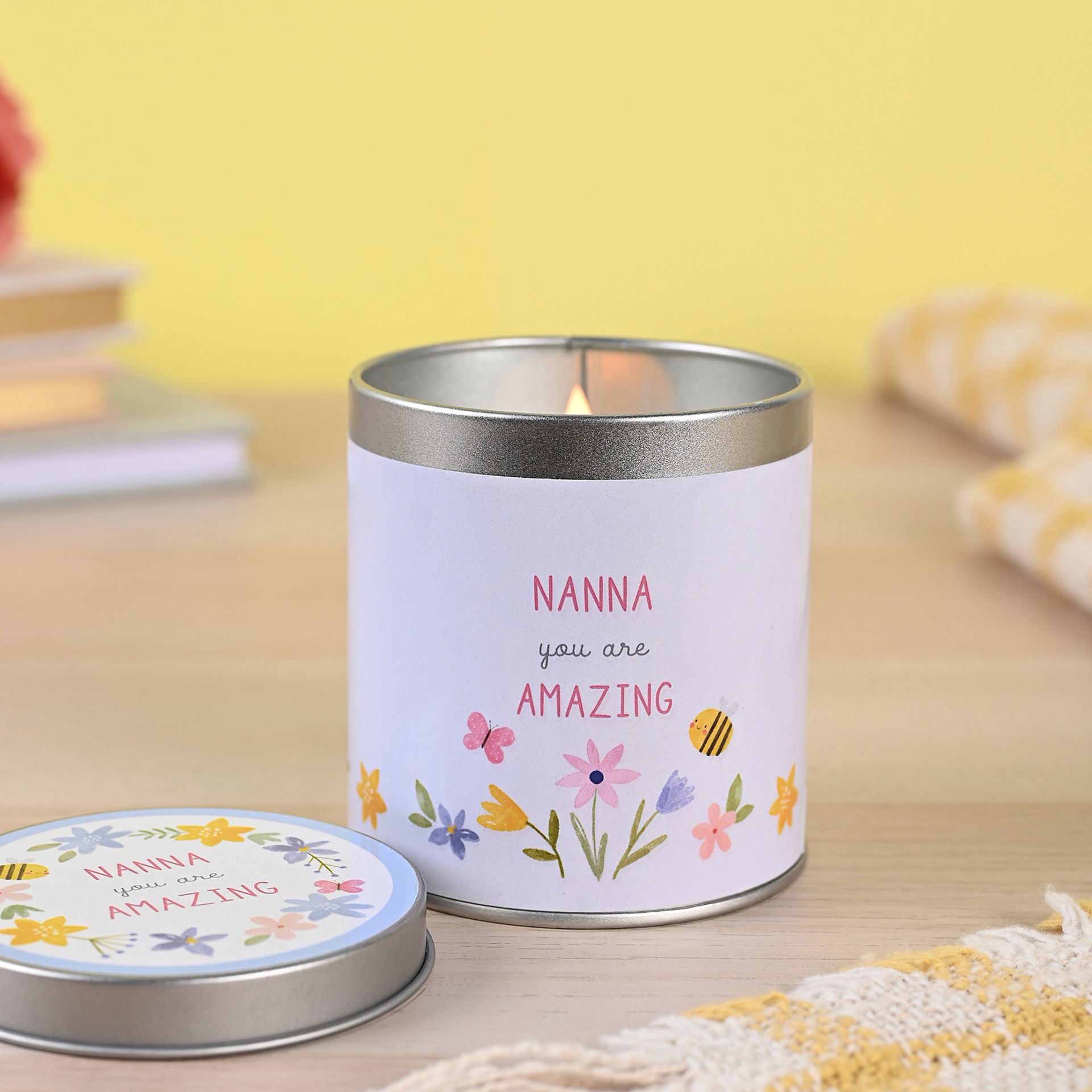 Love Life Tin Candle 8cm x 7.5cm - Nanna