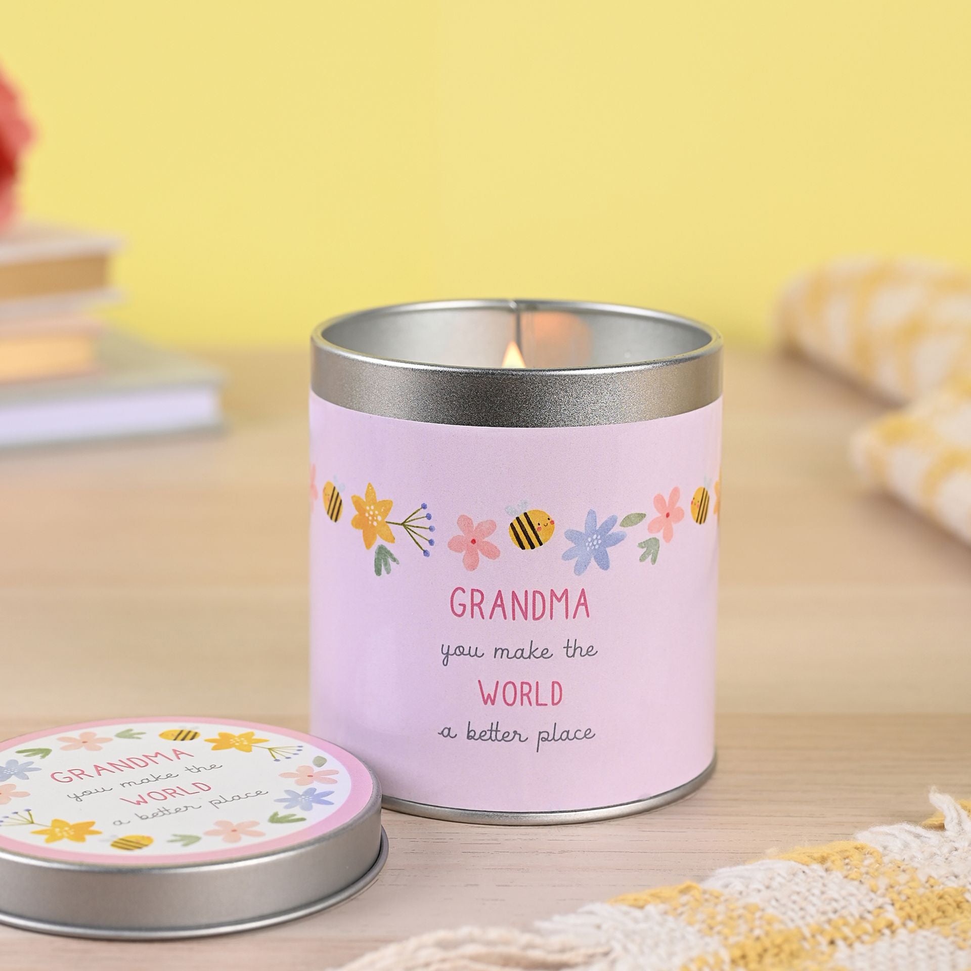 Love Life Tin Candle 8cm x 7.5cm - Grandma