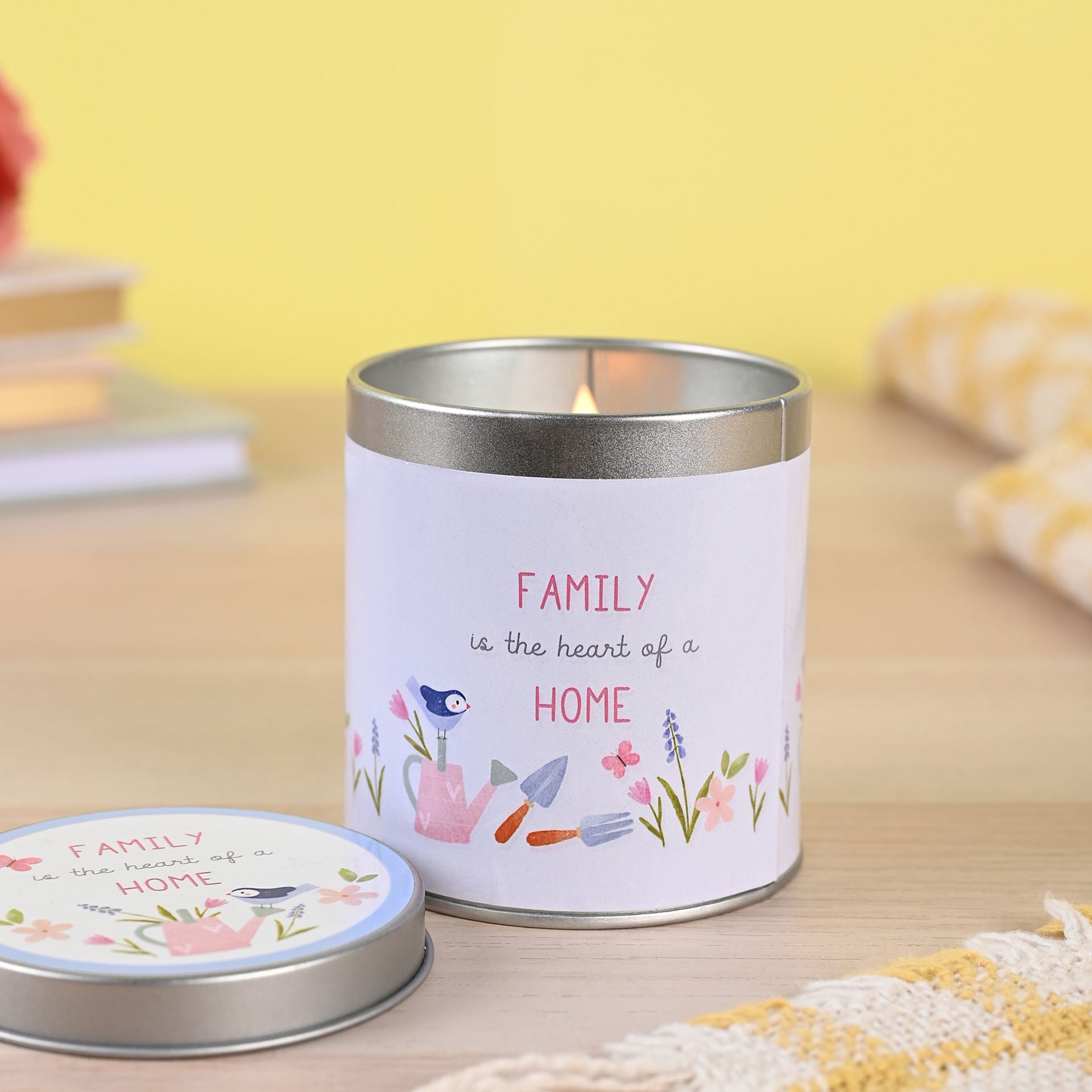 Love Life Tin Candle 8cm x 7.5cm - Family