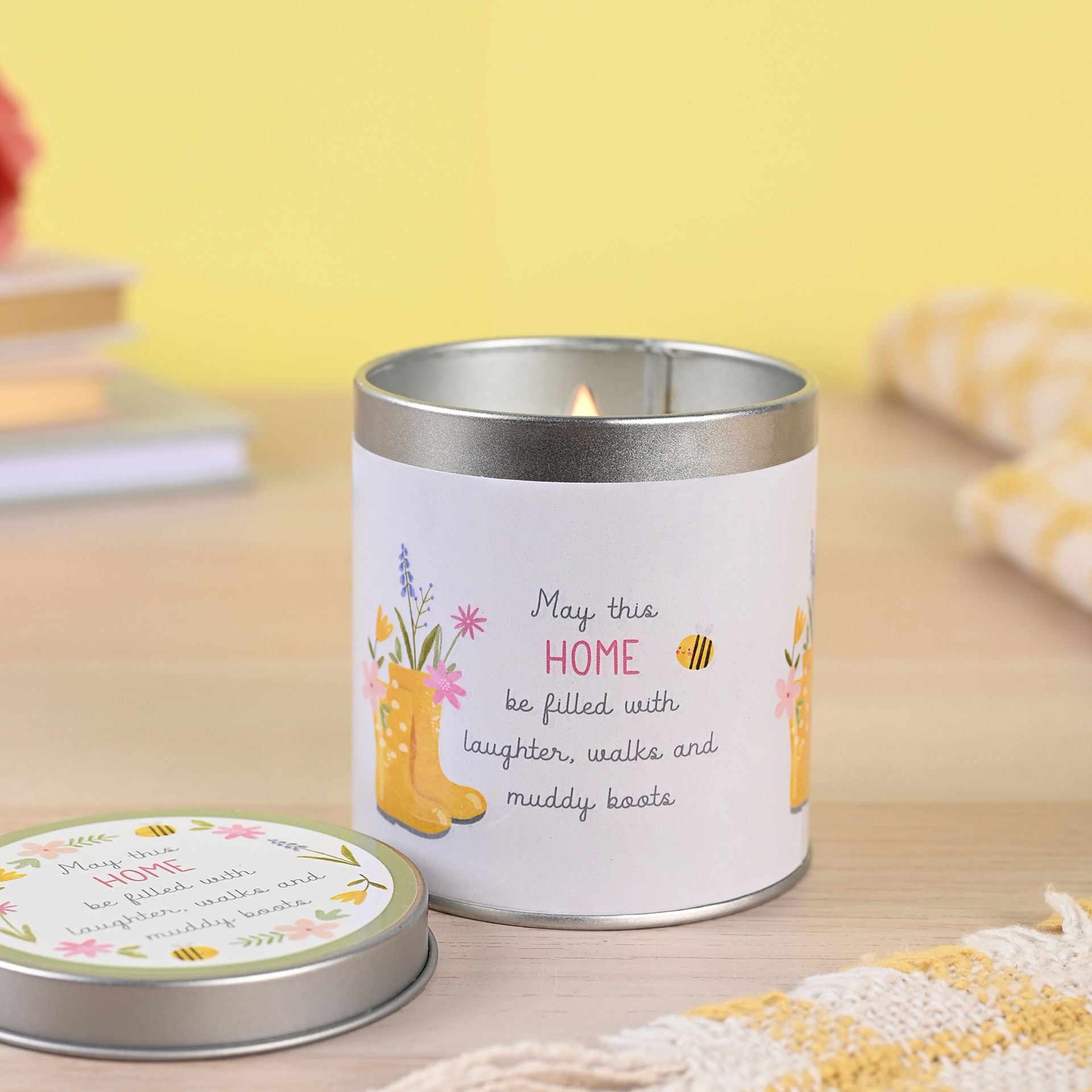 Love Life Tin Candle 8cm x 7.5cm - Home