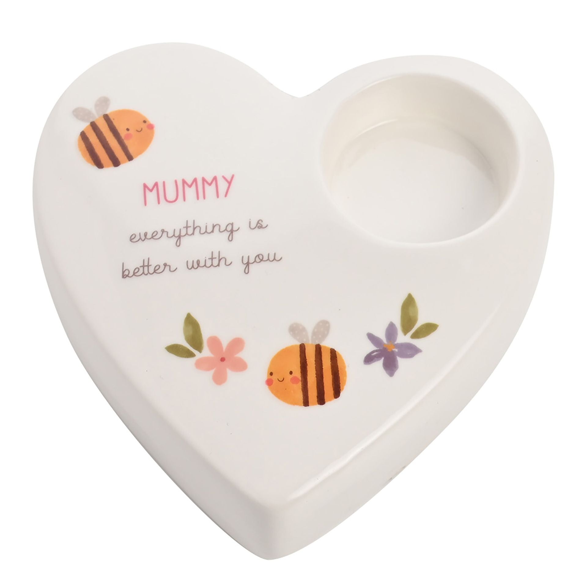 Love Life Ceramic Tea Light Candle Holder - Mummy