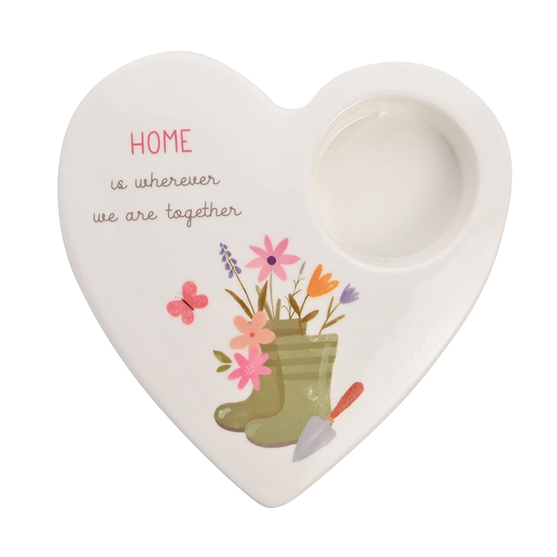 Love Life Ceramic Tea Light Candle Holder - Home