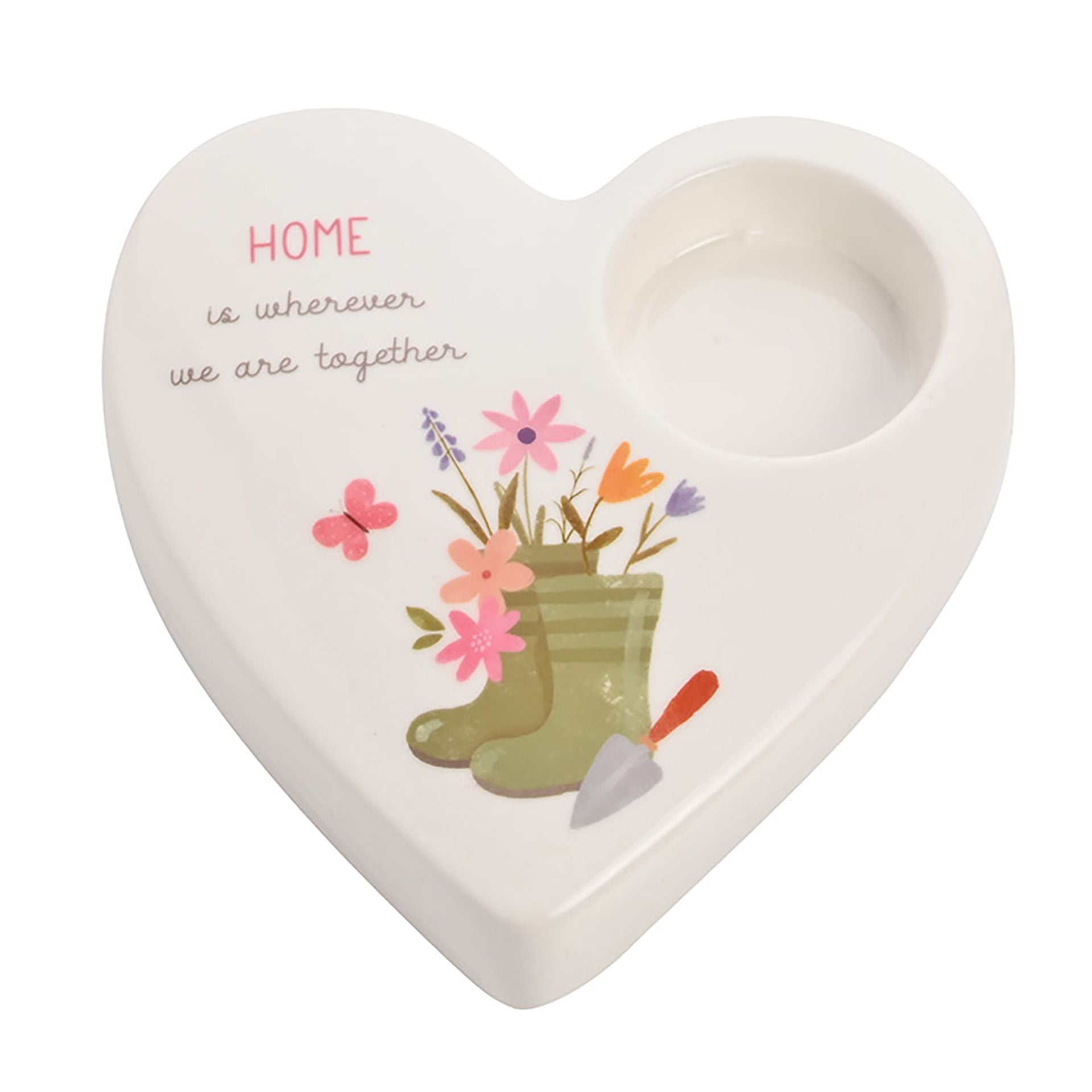 Love Life Ceramic Tea Light Candle Holder - Home