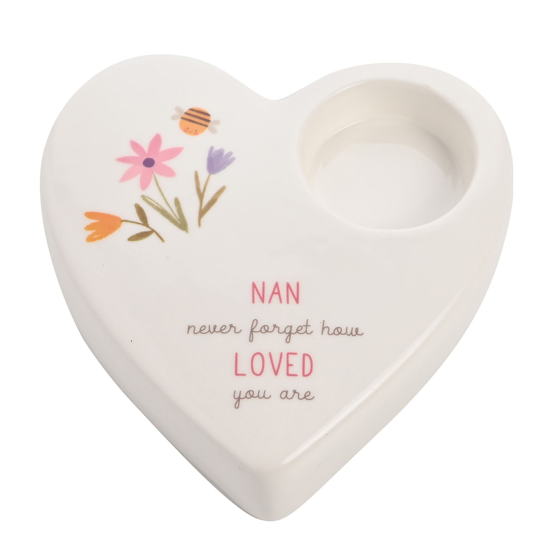 Love Life Ceramic Tea Light Candle Holder - Nan