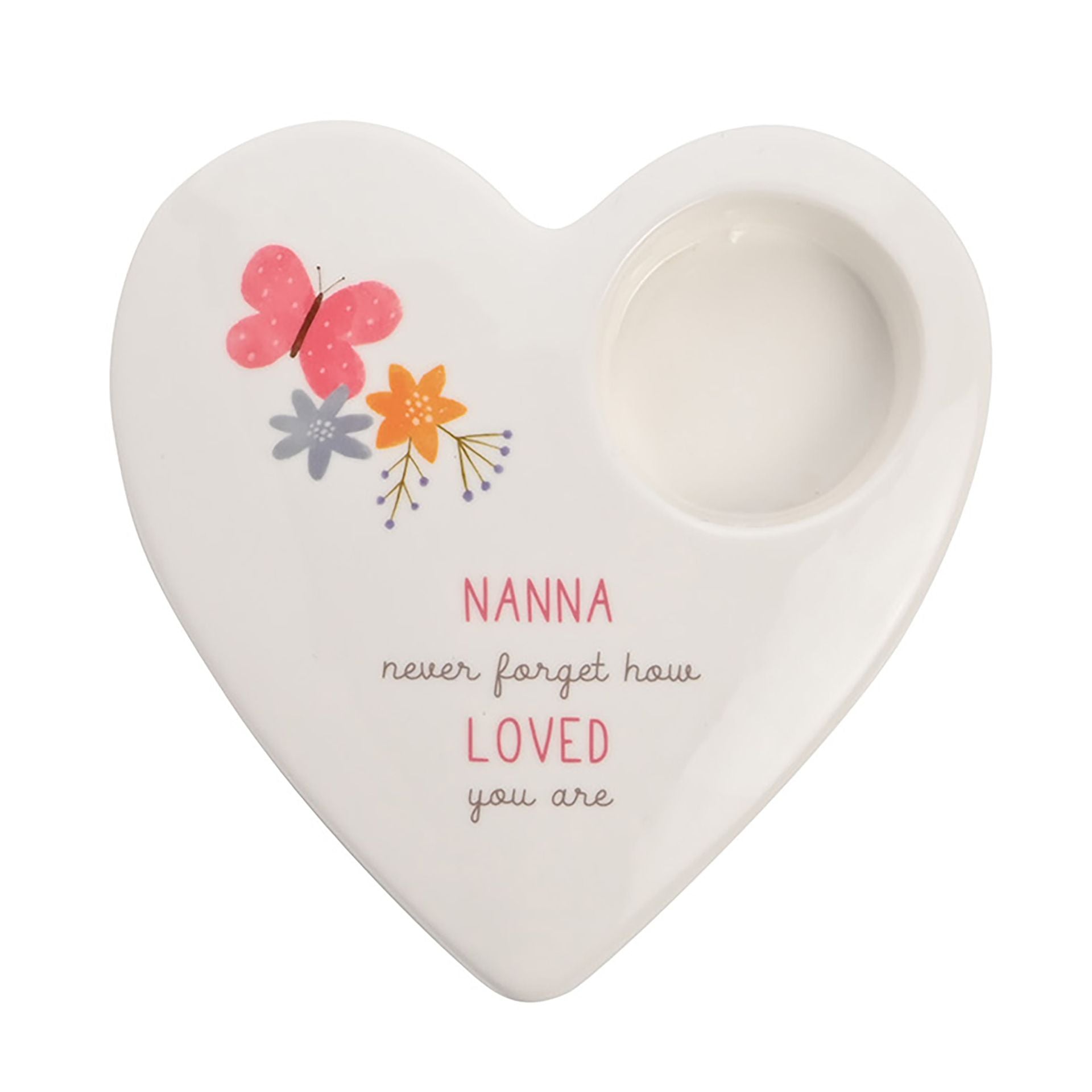 Love Life Ceramic Tea Light Candle Holder - Nanna