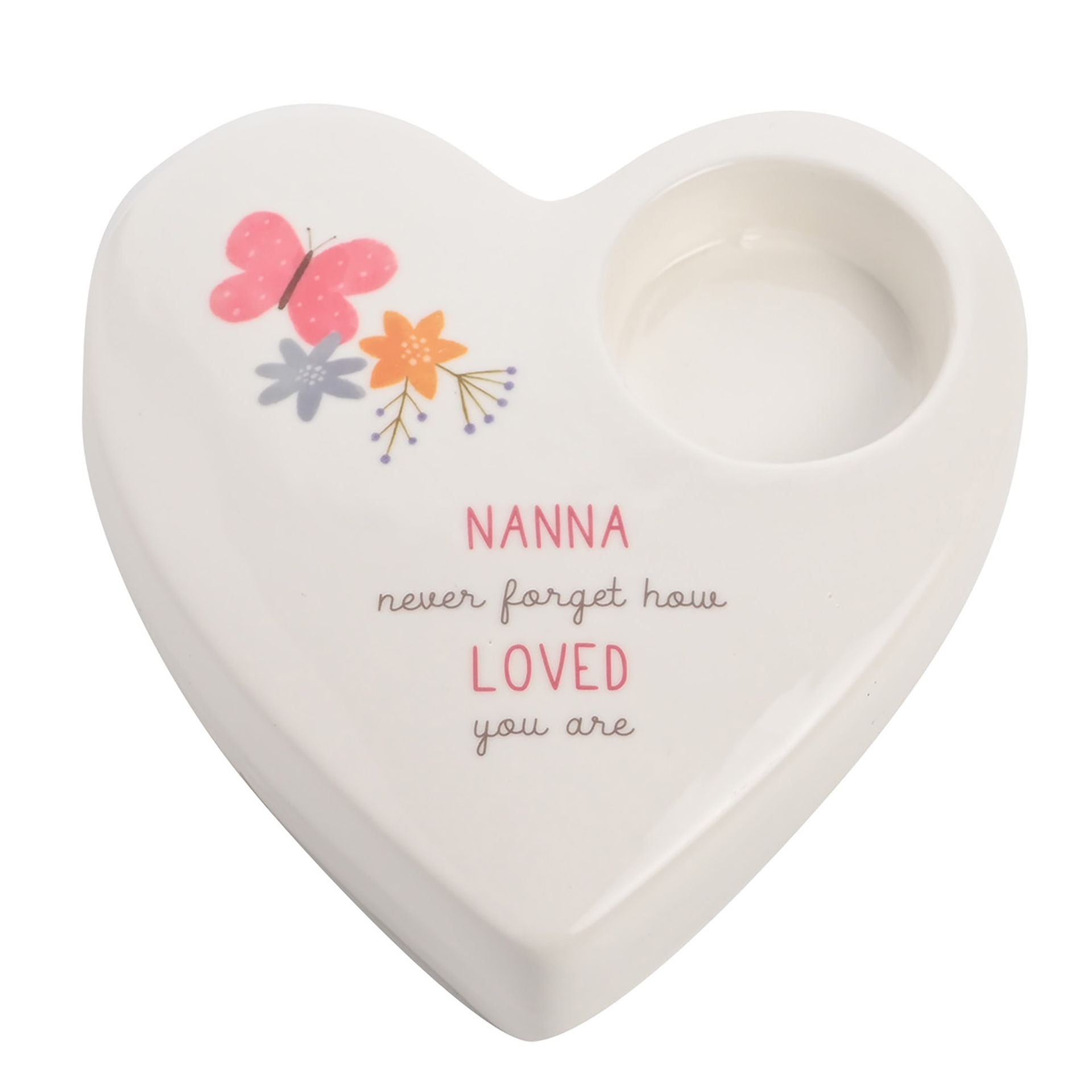 Love Life Ceramic Tea Light Candle Holder - Nanna
