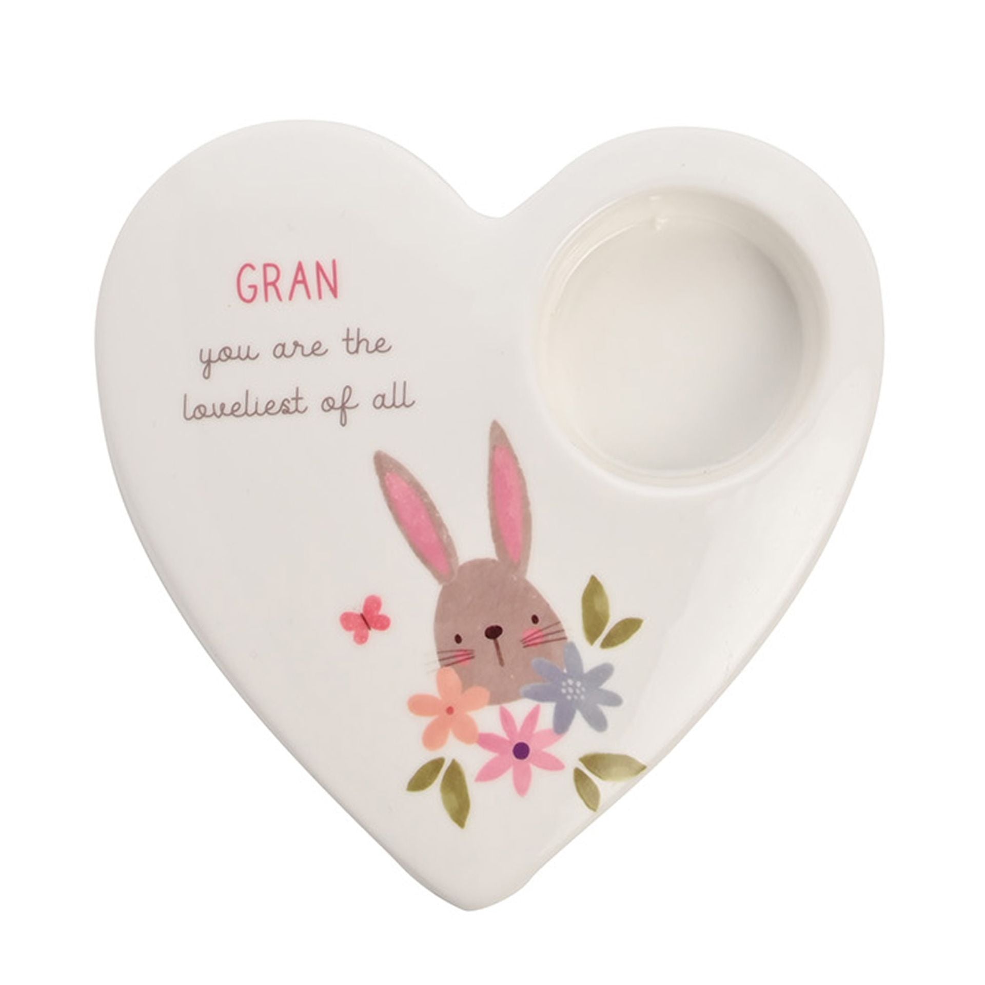 Love Life Ceramic Tea Light Candle Holder - Gran