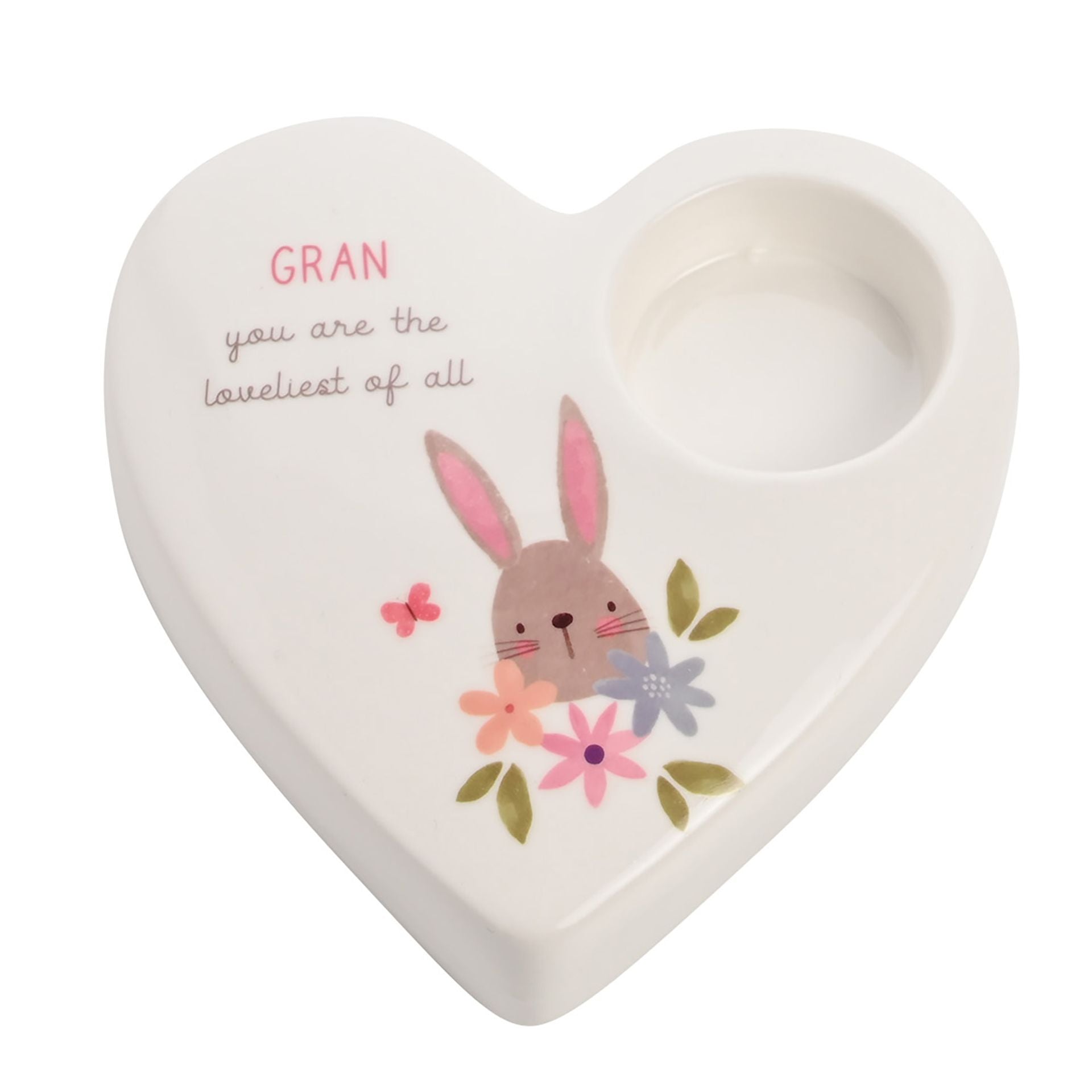 Love Life Ceramic Tea Light Candle Holder - Gran