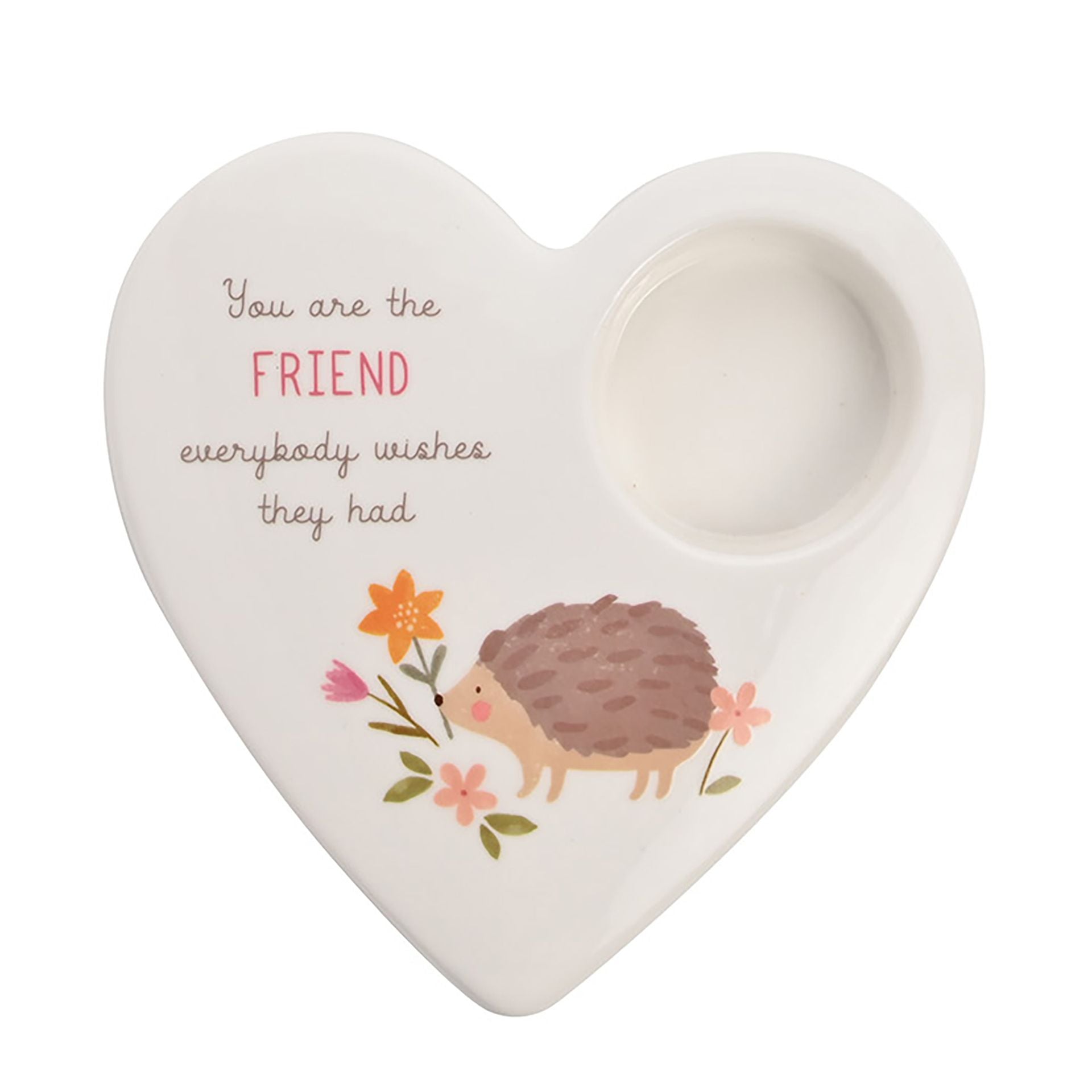 Love Life Ceramic Tea Light Candle Holder - Friend