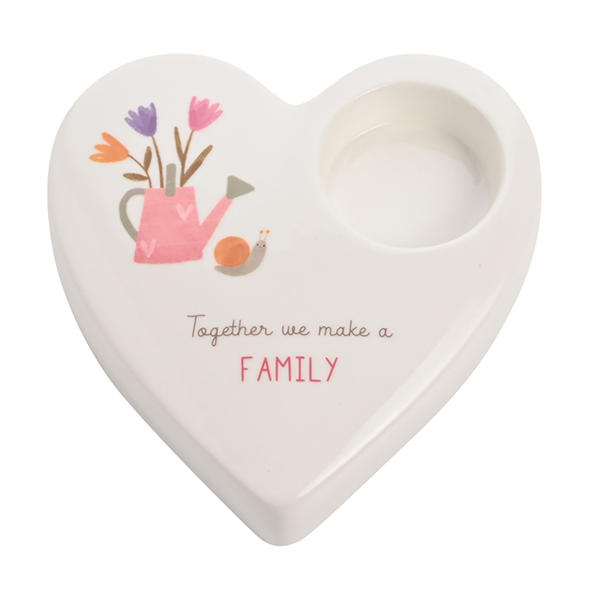 Love Life Ceramic Tea Light Candle Holder - Family