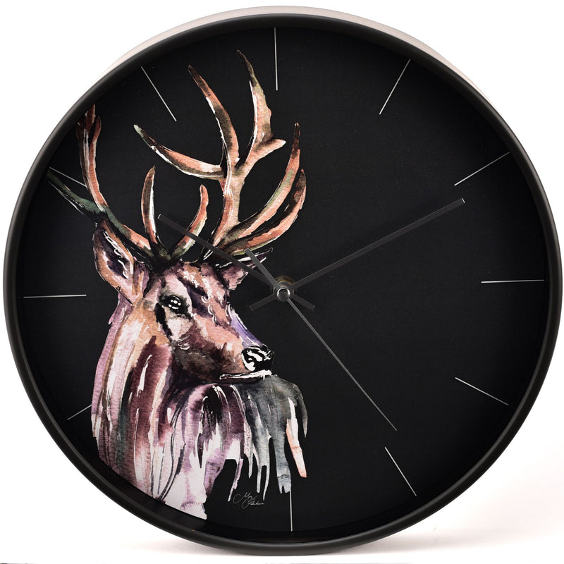 Meg Hawkins Round Wall Clock 30cm Stag