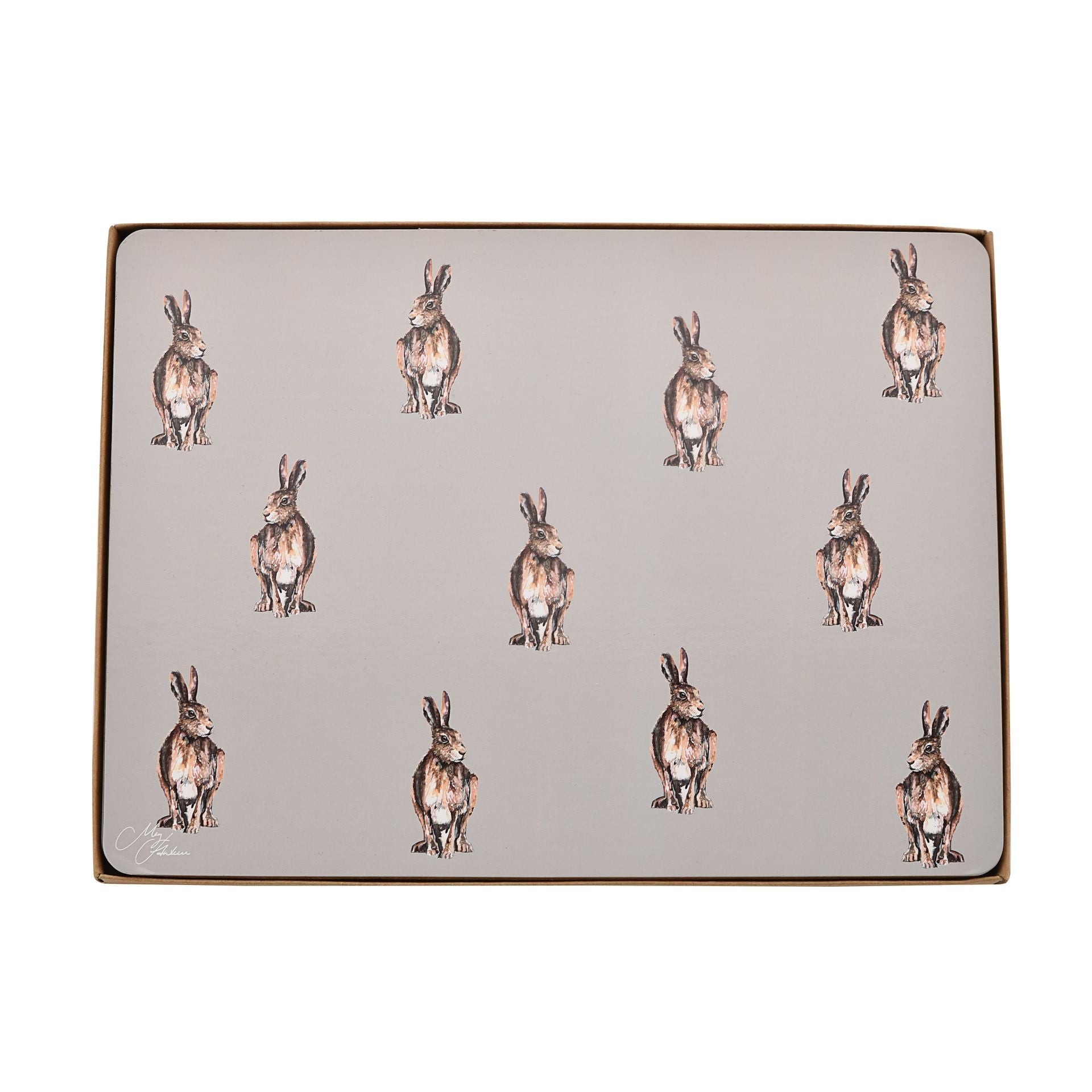 Meg Hawkins Set of 4 Placemats Hare