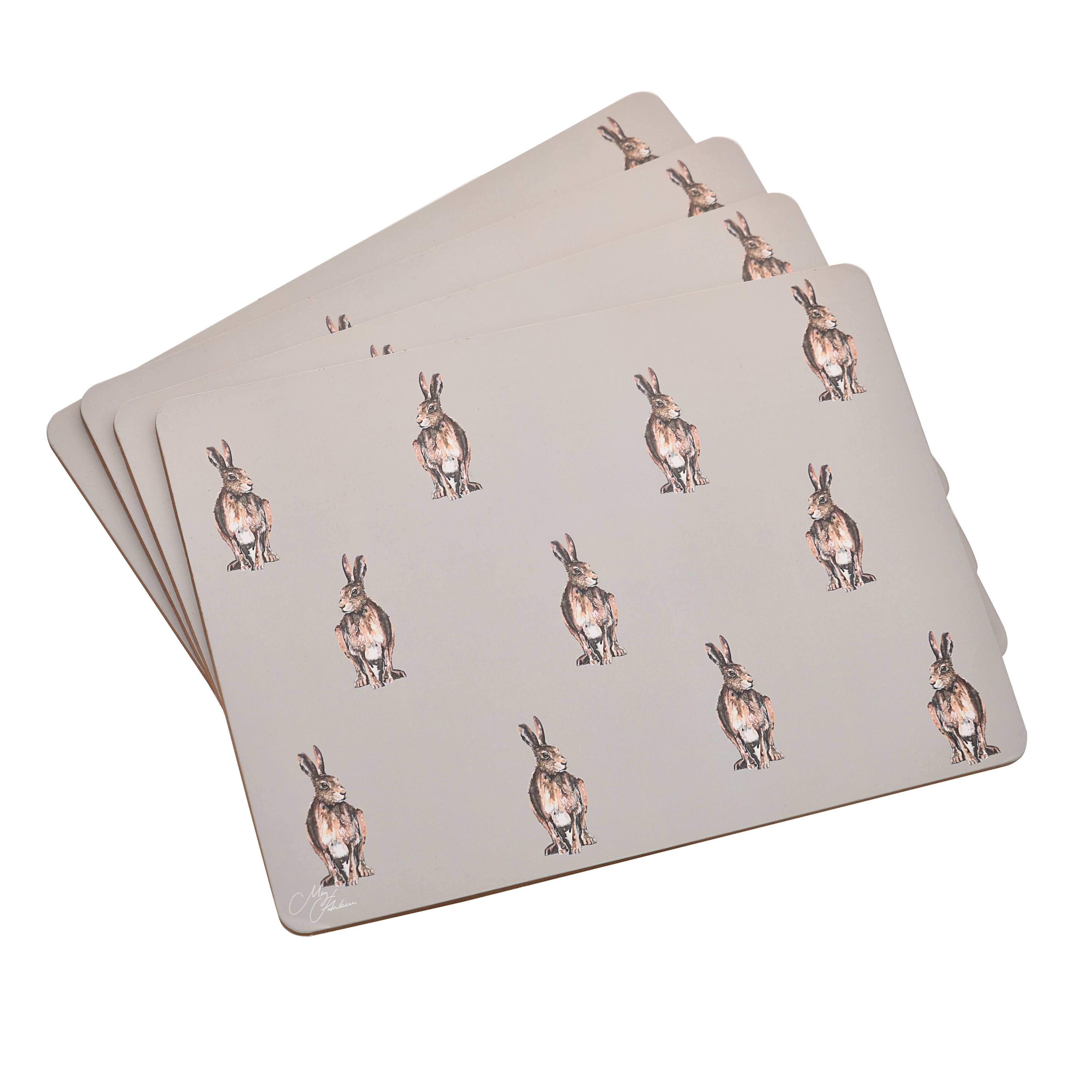 Meg Hawkins Set of 4 Placemats Hare