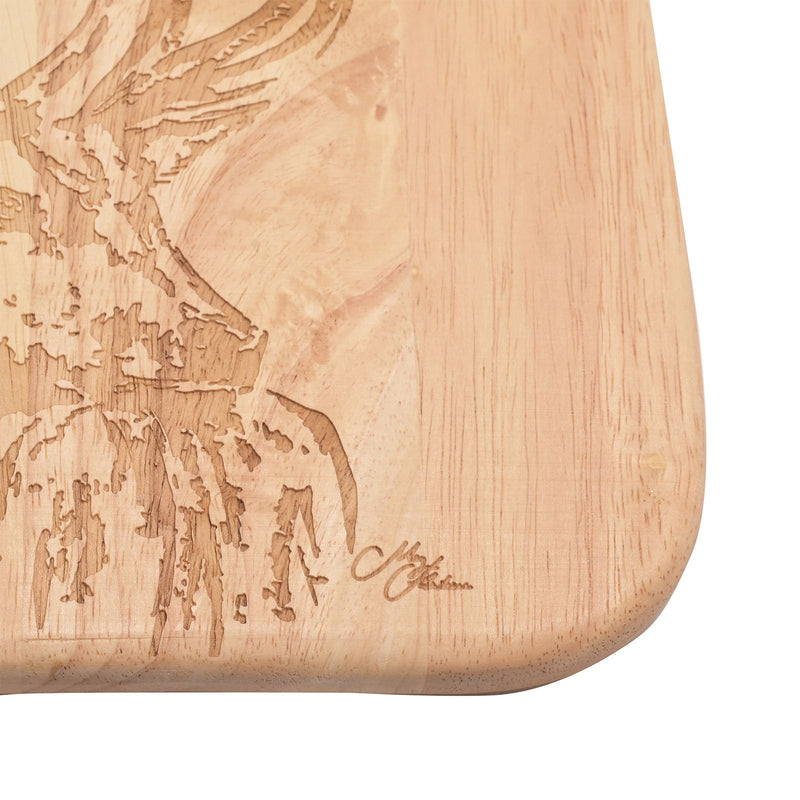 Meg Hawkins Rubber Wood Engraved Board - Stag 35x20cm