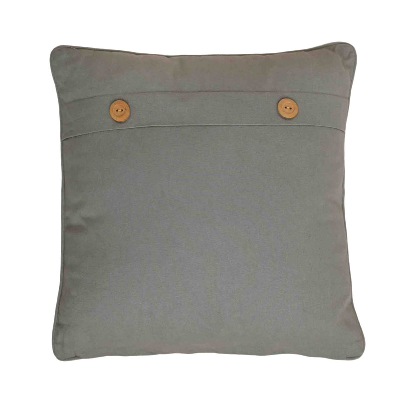 Meg Hawkins Square Cushion with Wooden Buttons  - Hare