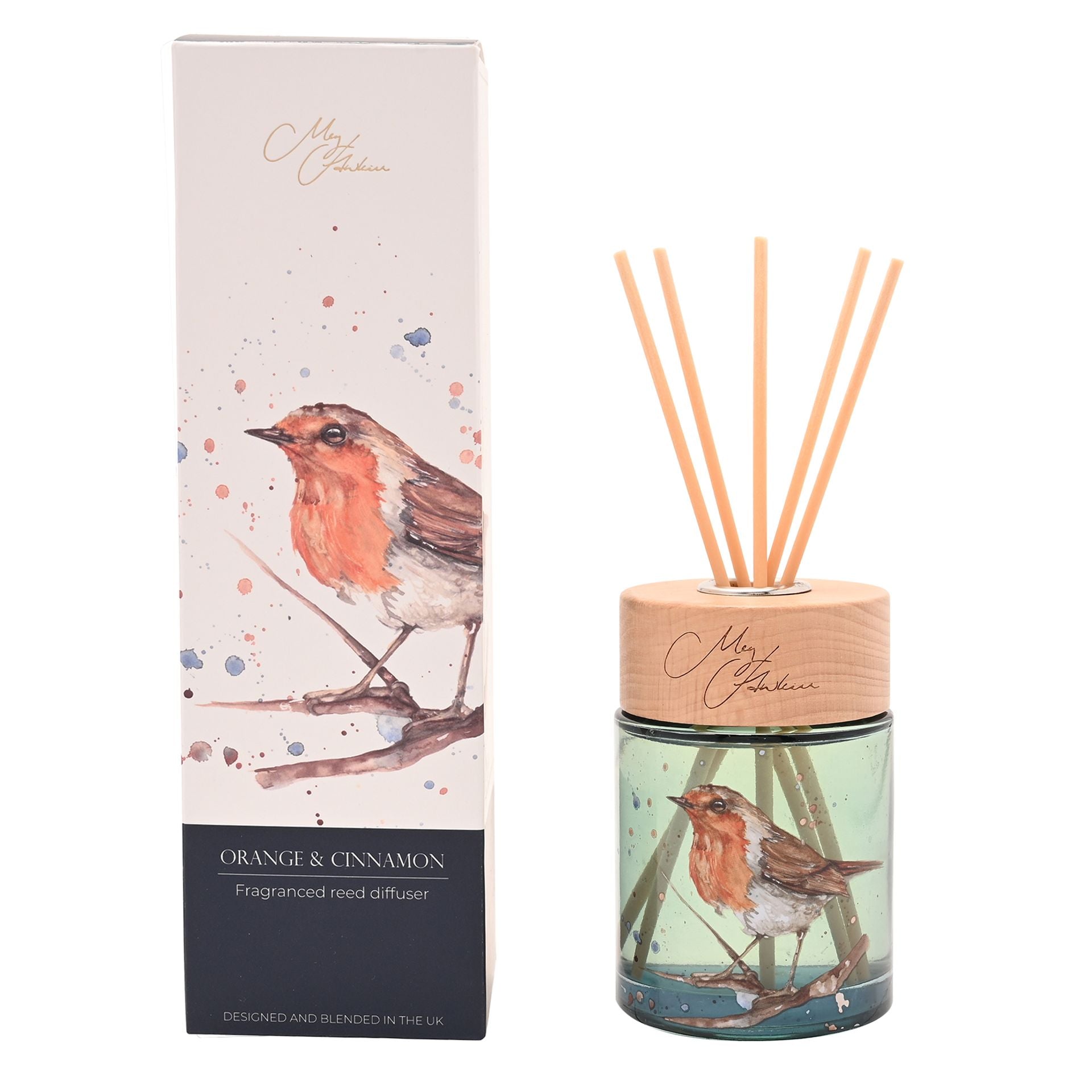 Meg Hawkins 150ml Diffuser Robin - Orange & Cinnamon