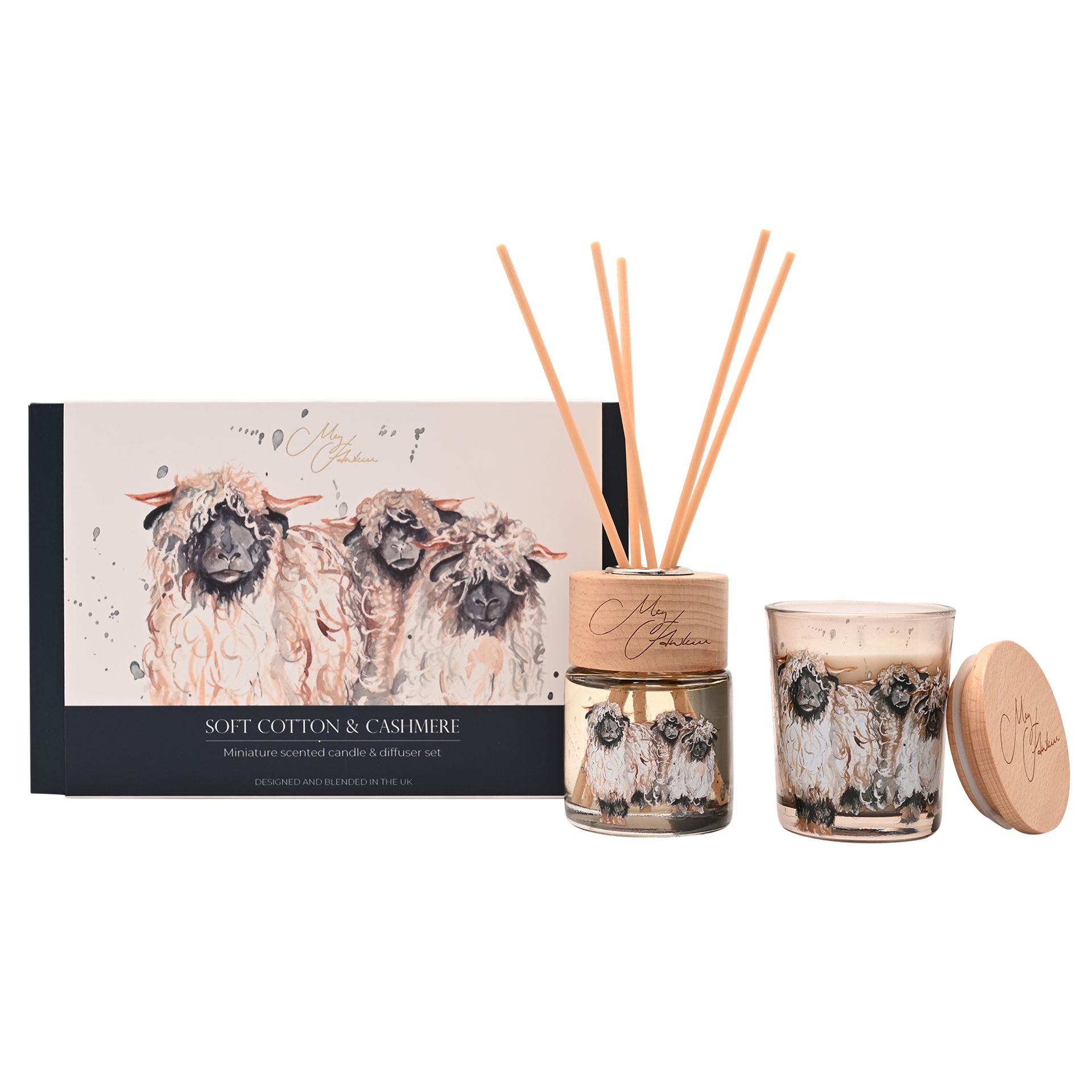Meg Hawkins Mini Candle & Diffuser Set Sheep - Cashmere & Wool