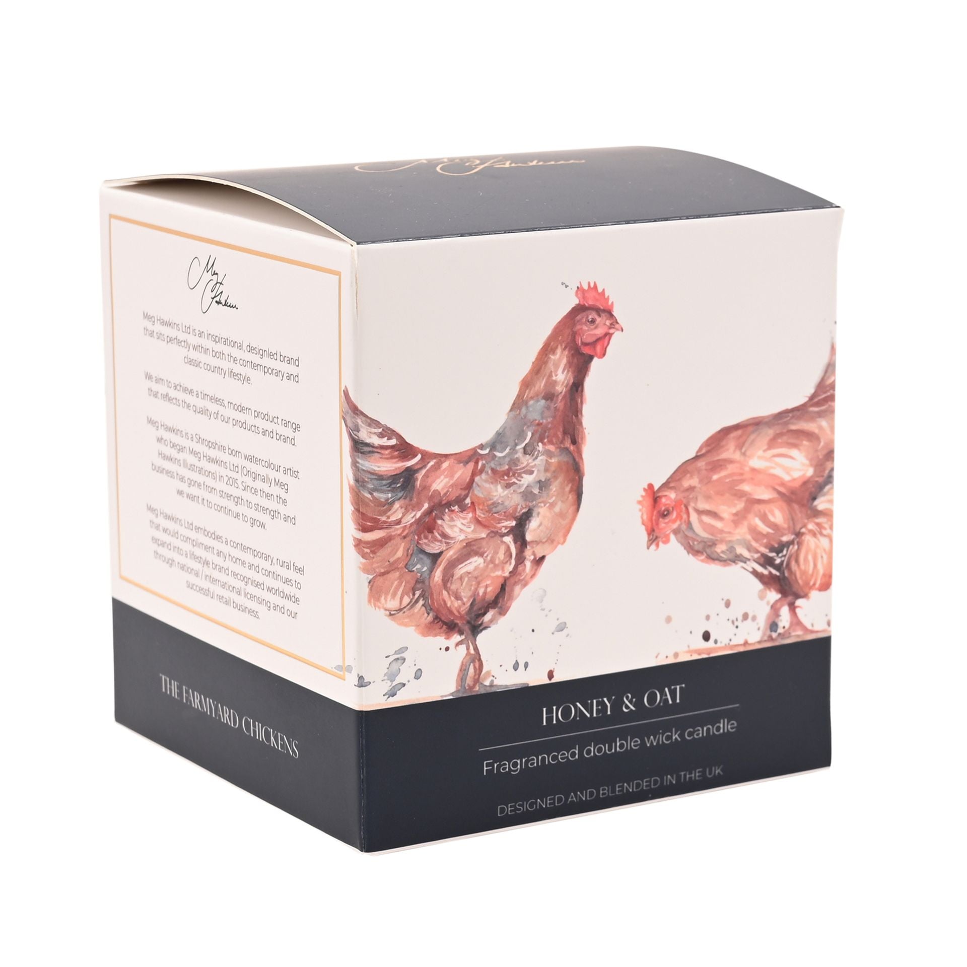 Meg Hawkins 2 Wick Candle 400g Chickens - Honey & Oats