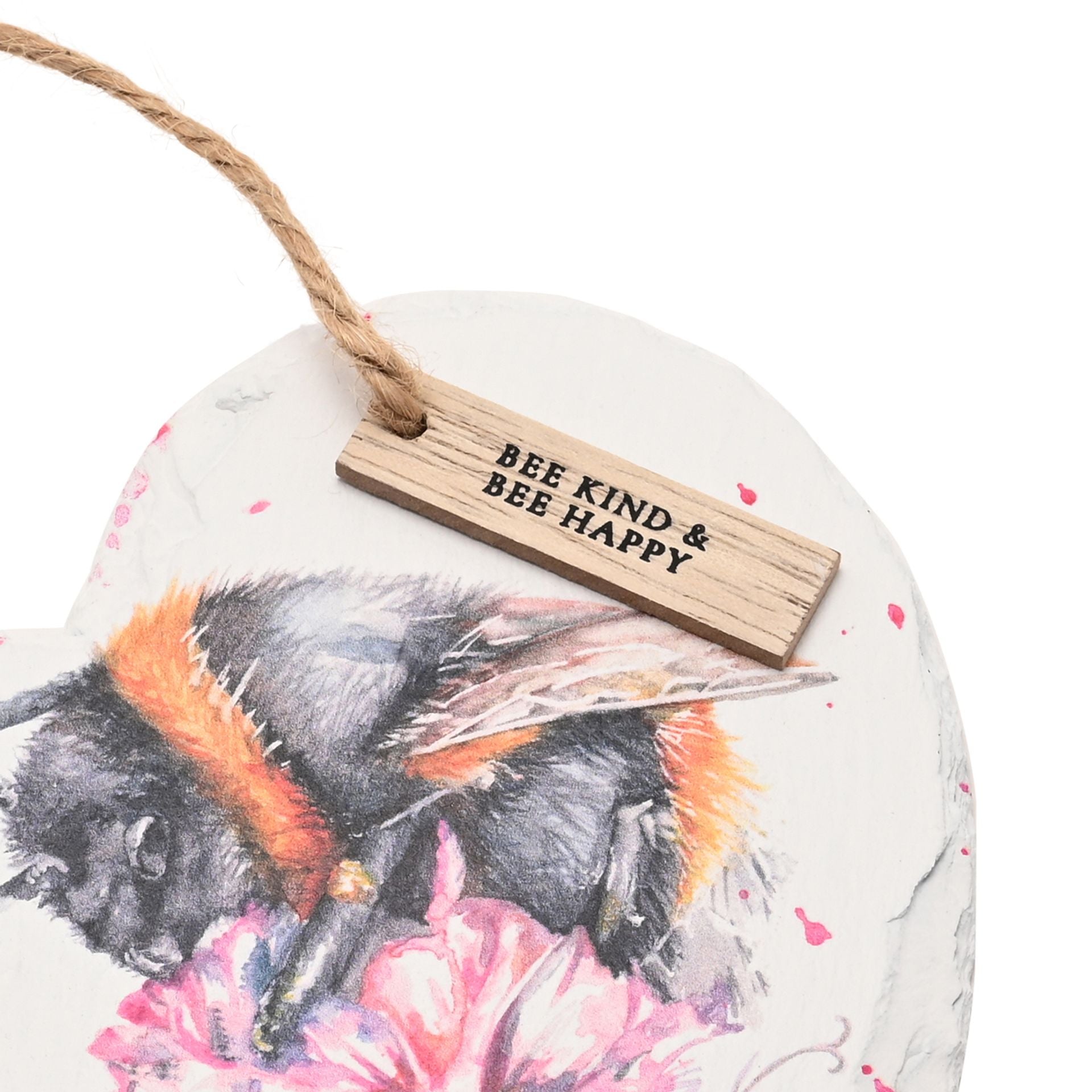 Meg Hawkins Slate Hanging Heart - Bee