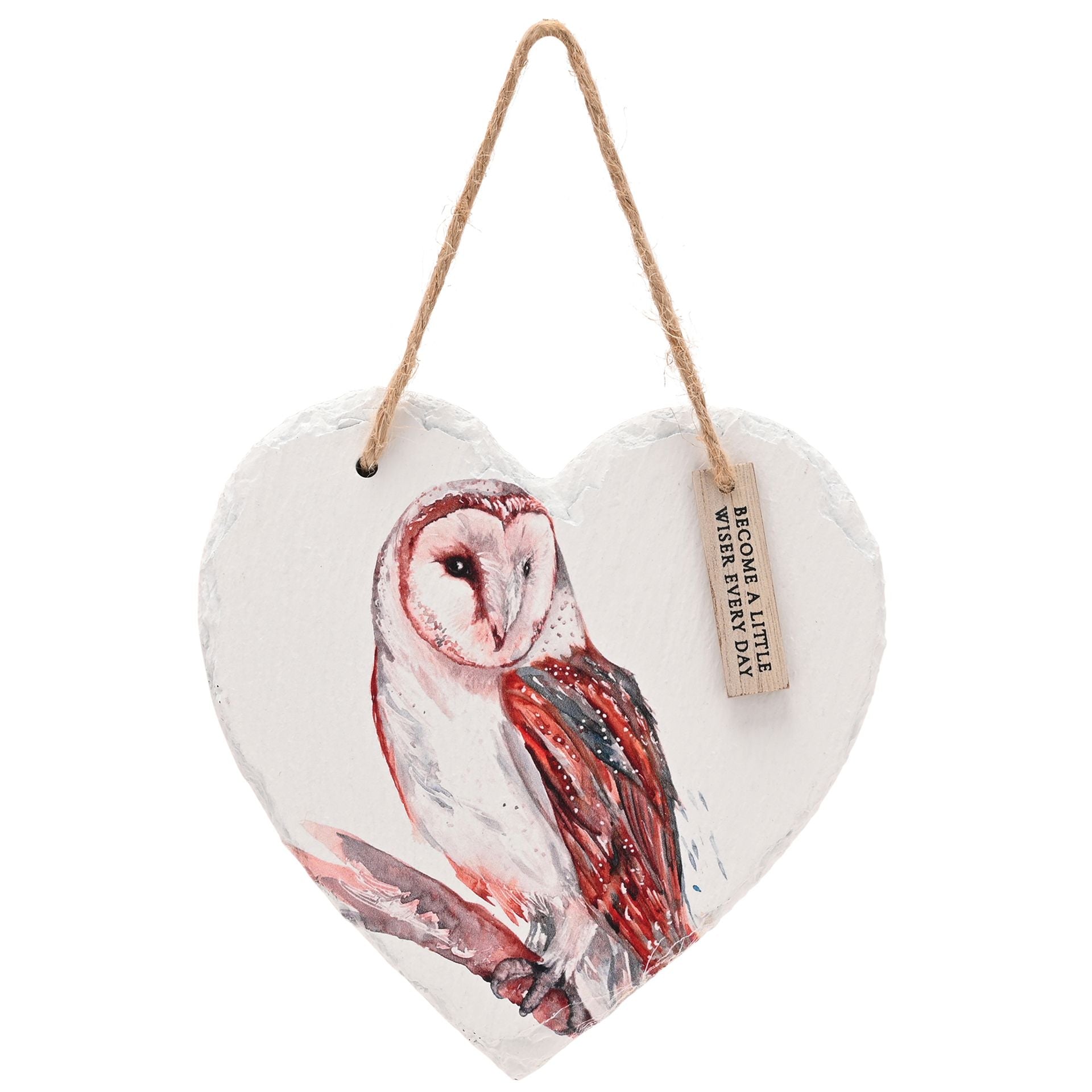Meg Hawkins Slate Hanging Heart - Owl