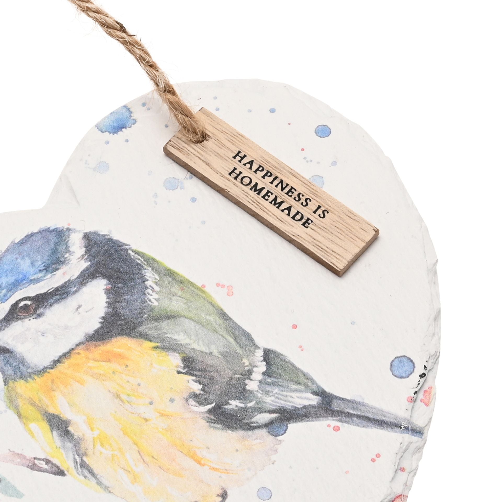 Meg Hawkins Slate Hanging Heart - Blue Tit