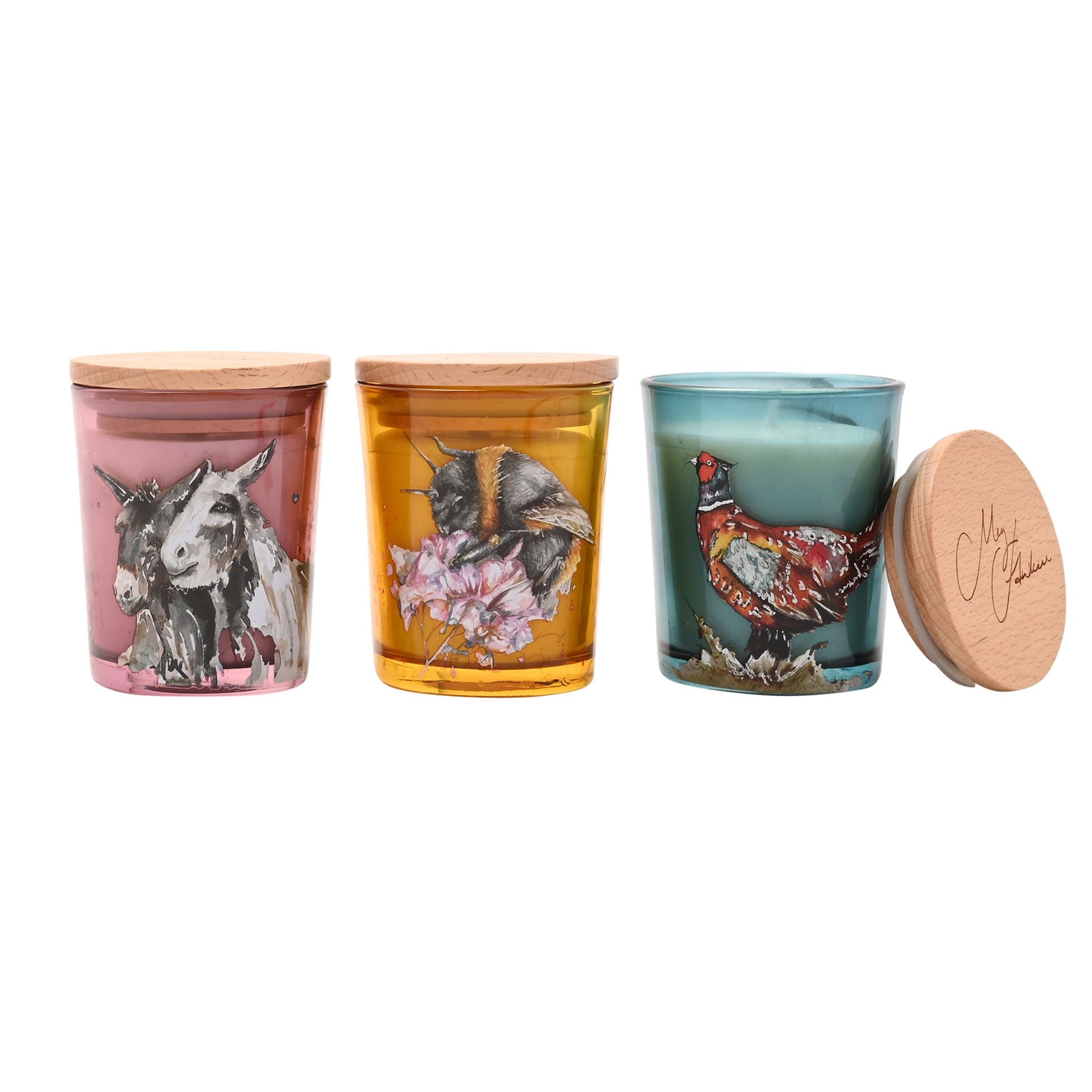 Meg Hawkins Mini Candles Set of 3 - Donkey, Pheasant & Bee