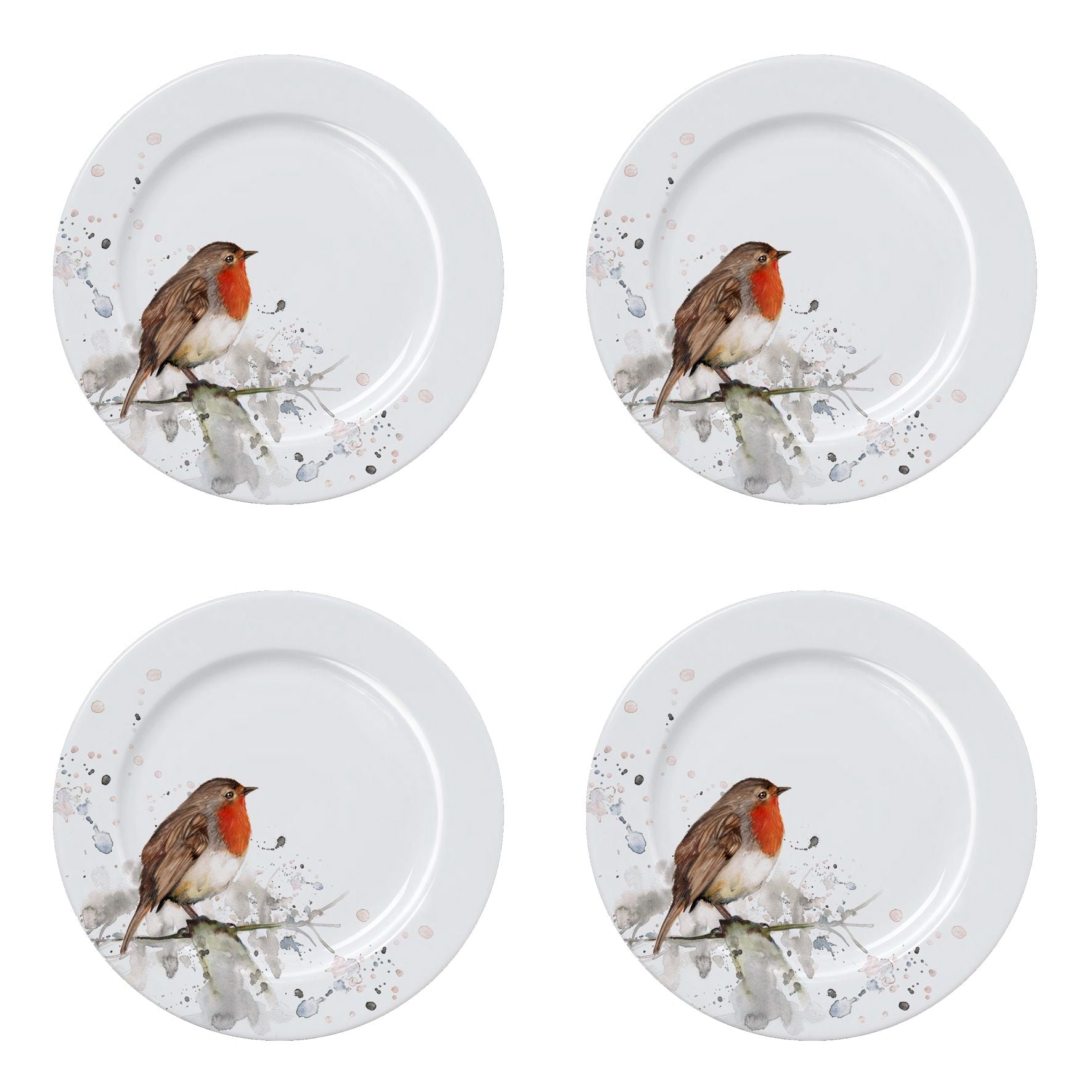 Set of 4 Robin Side Plates 19 cm