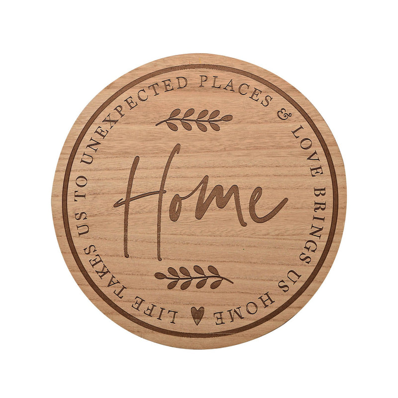 Moments Wooden Round Plaque - Home 30cm