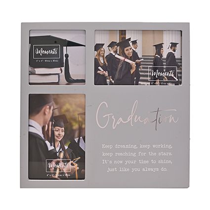 Moments Collage Photo Frame Grey - Graduation