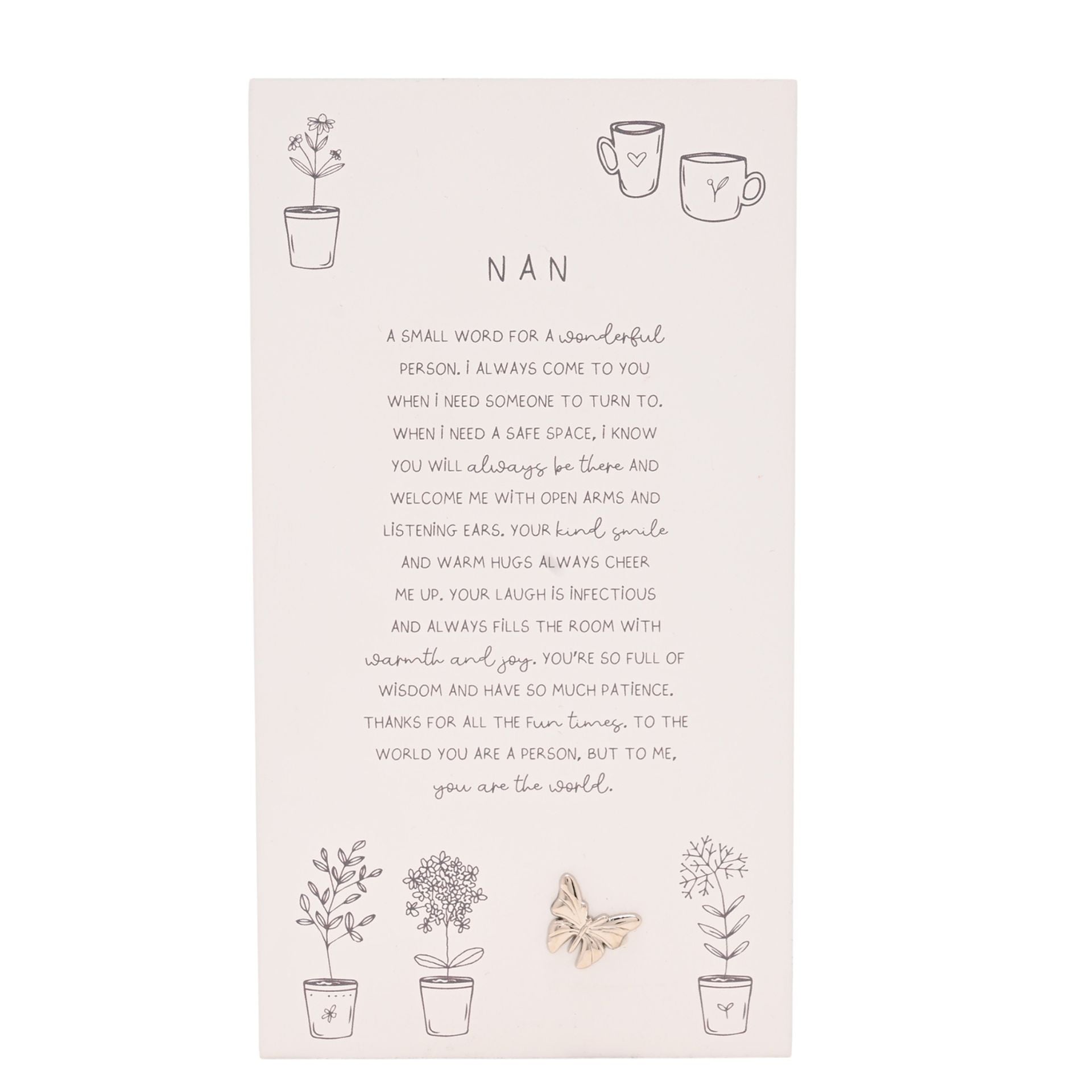 Moments Standing Verse Plaque - Nan