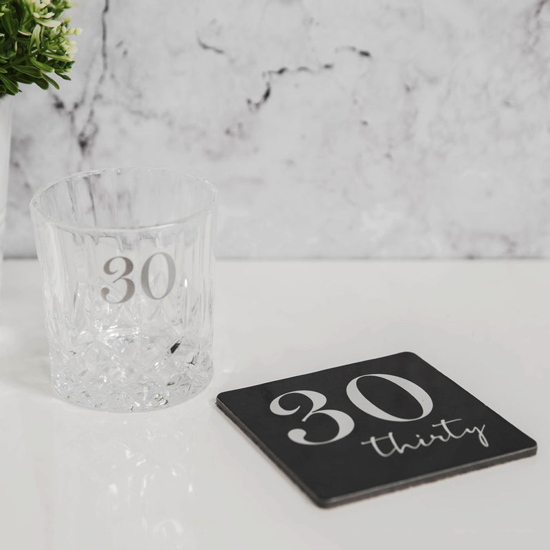 Milestones Whisky Glass & Coaster - 30